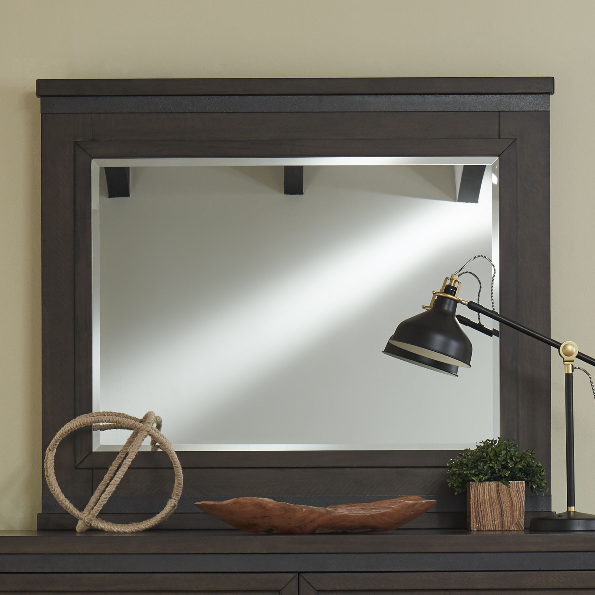 Thornwood Hills - Mirror Metal Strip Accents - Dark Brown