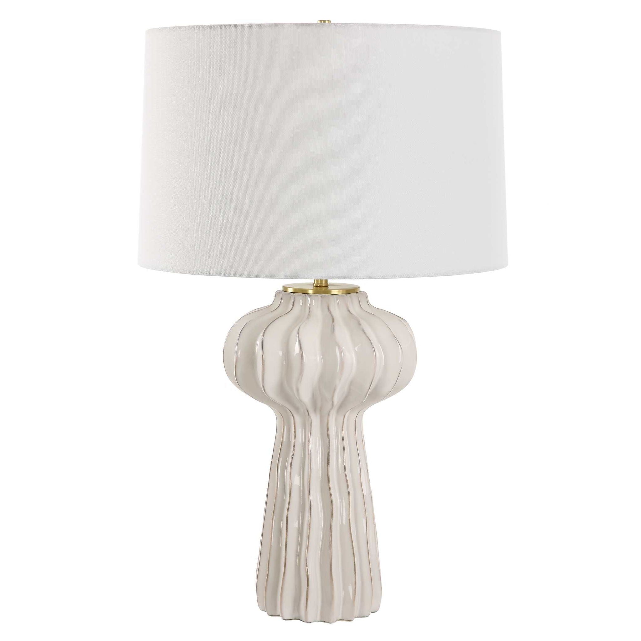 Wrenley - Ridged Table Lamp - White