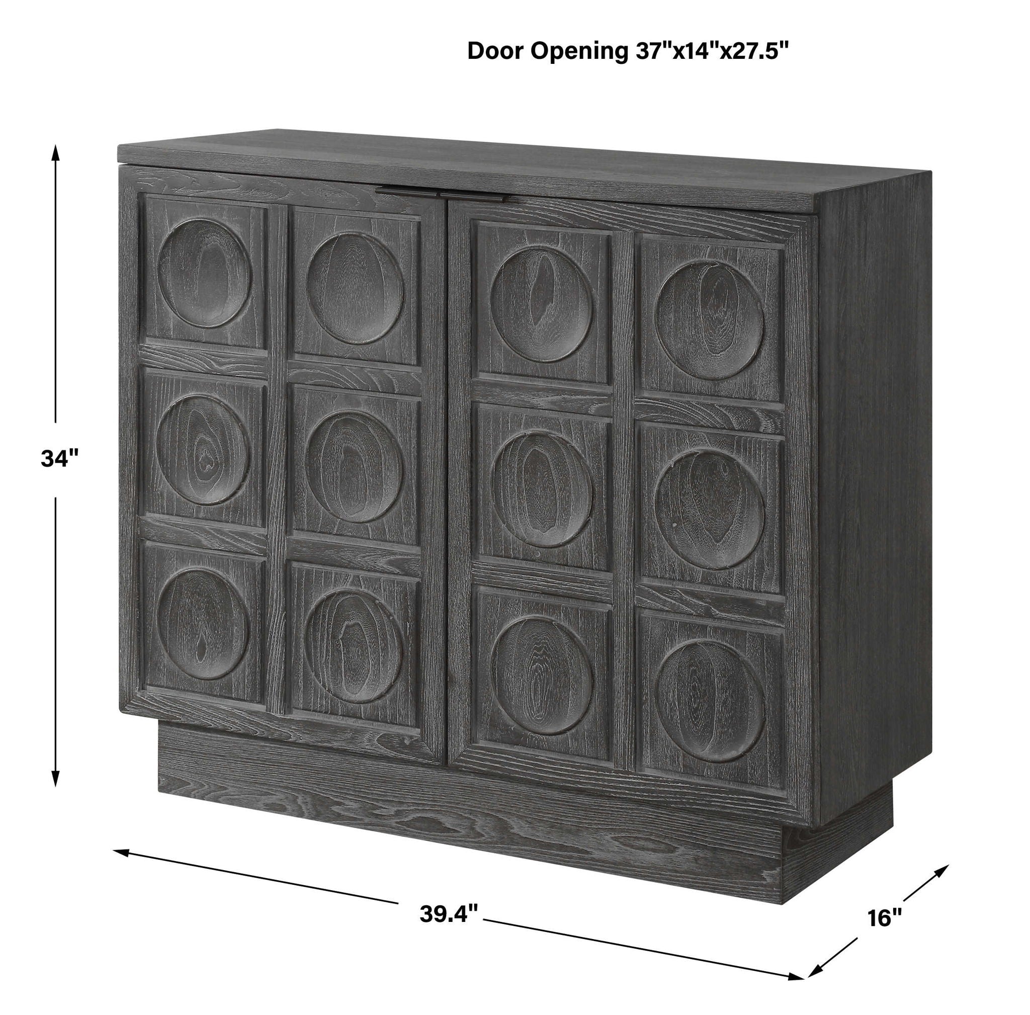 Shelby - 2 Door Ebony Stained Cabinet