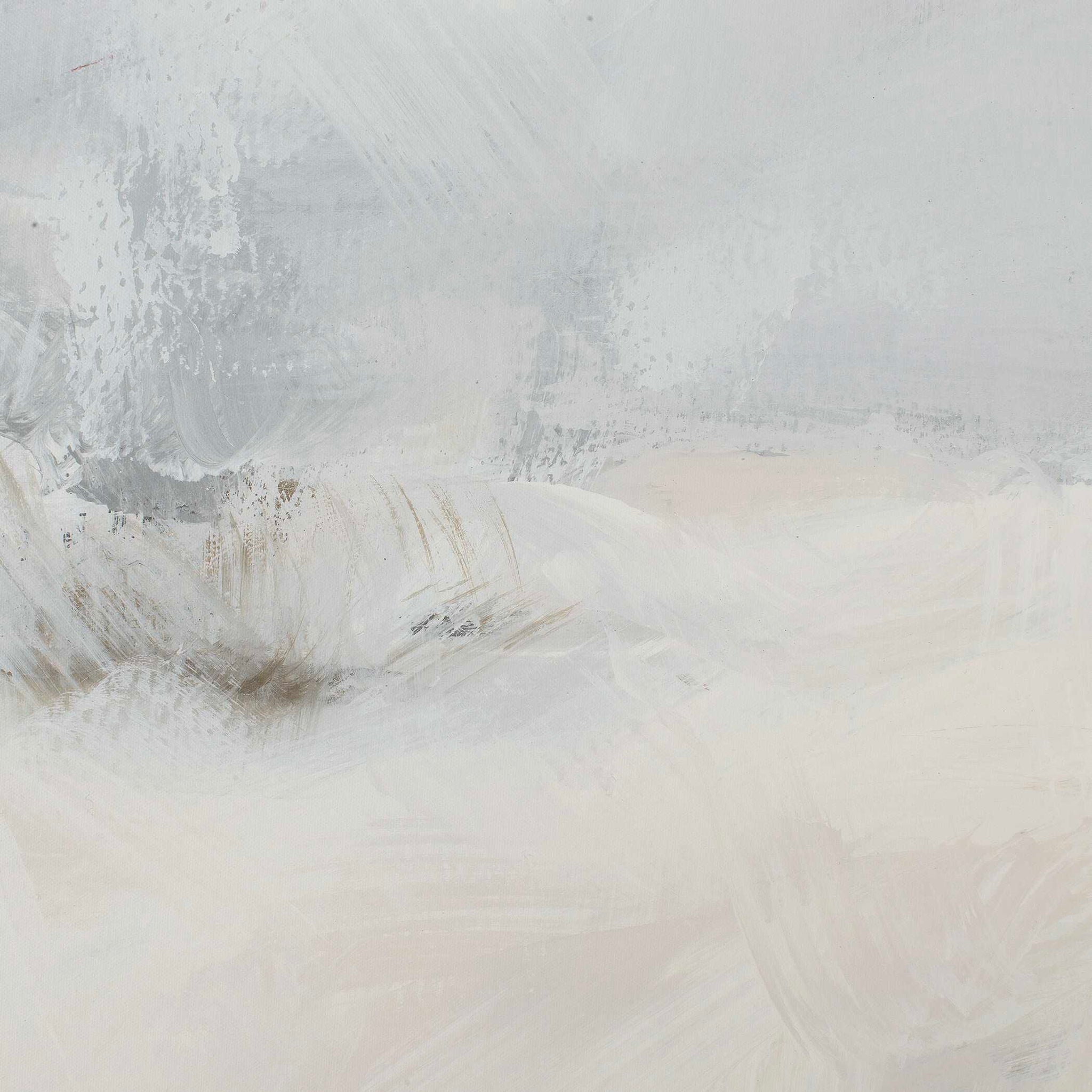 Simple Serenity - Framed Abstract Art - White / Light Blue