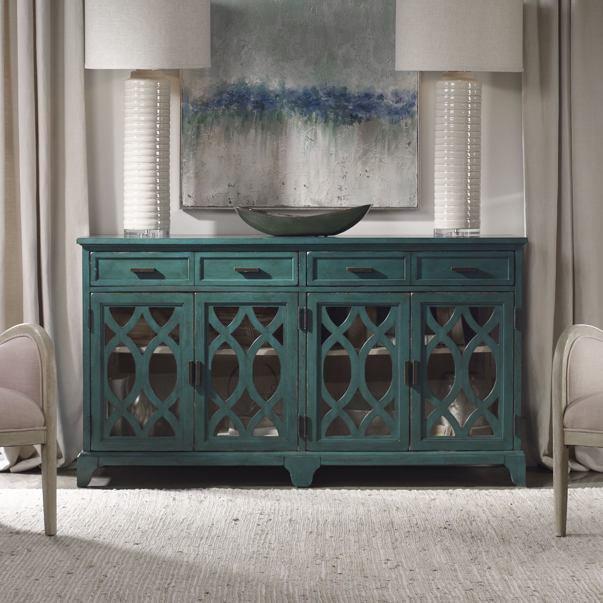 Oksana - Wooden Credenza - Green