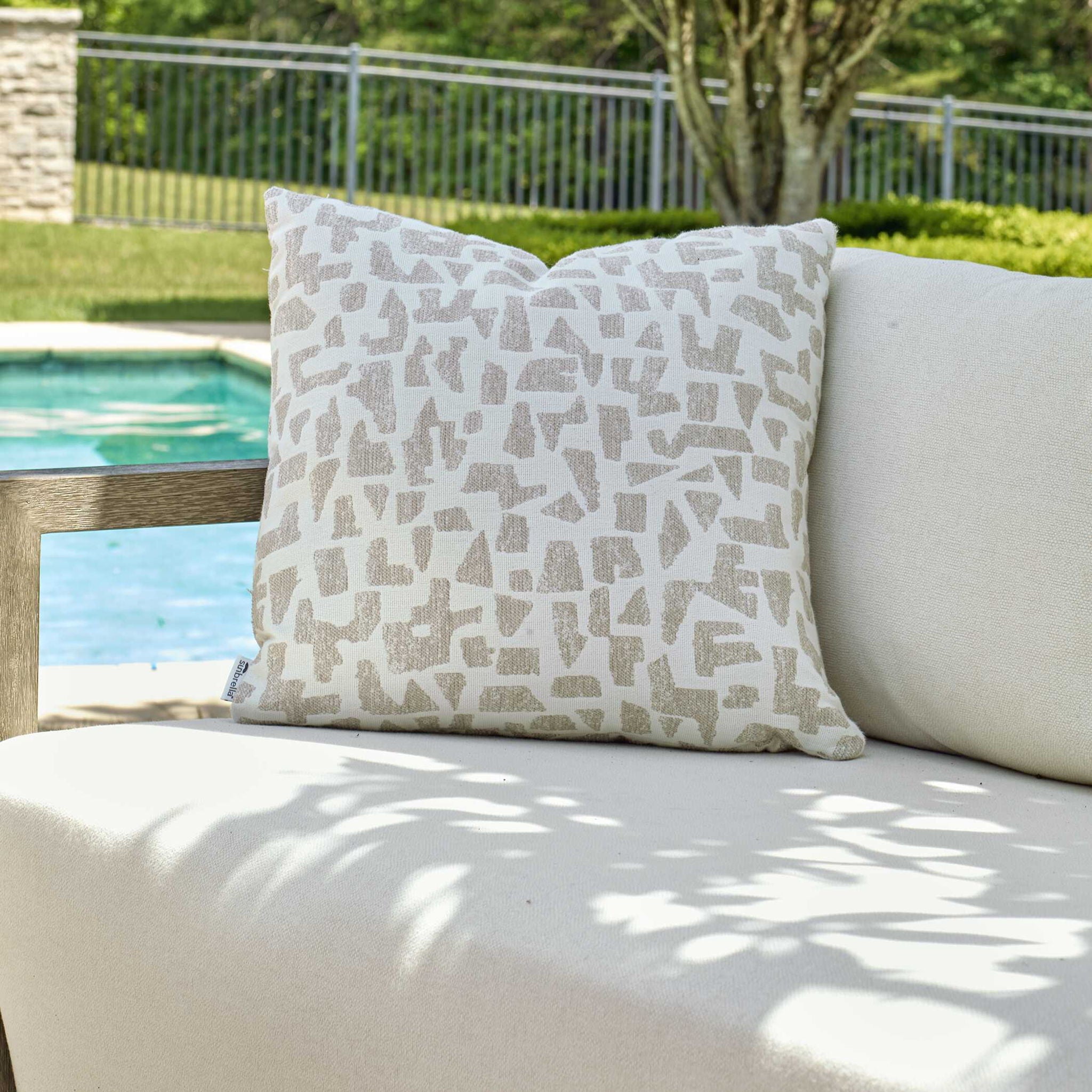 Scatter - Abstract Outdoor Pillow - Gray / White