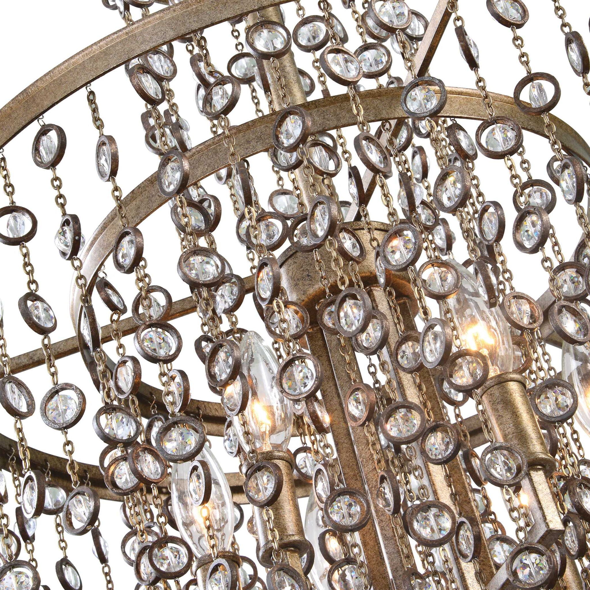 Valka - 6 Light Crystal Chandelier - Light Brown