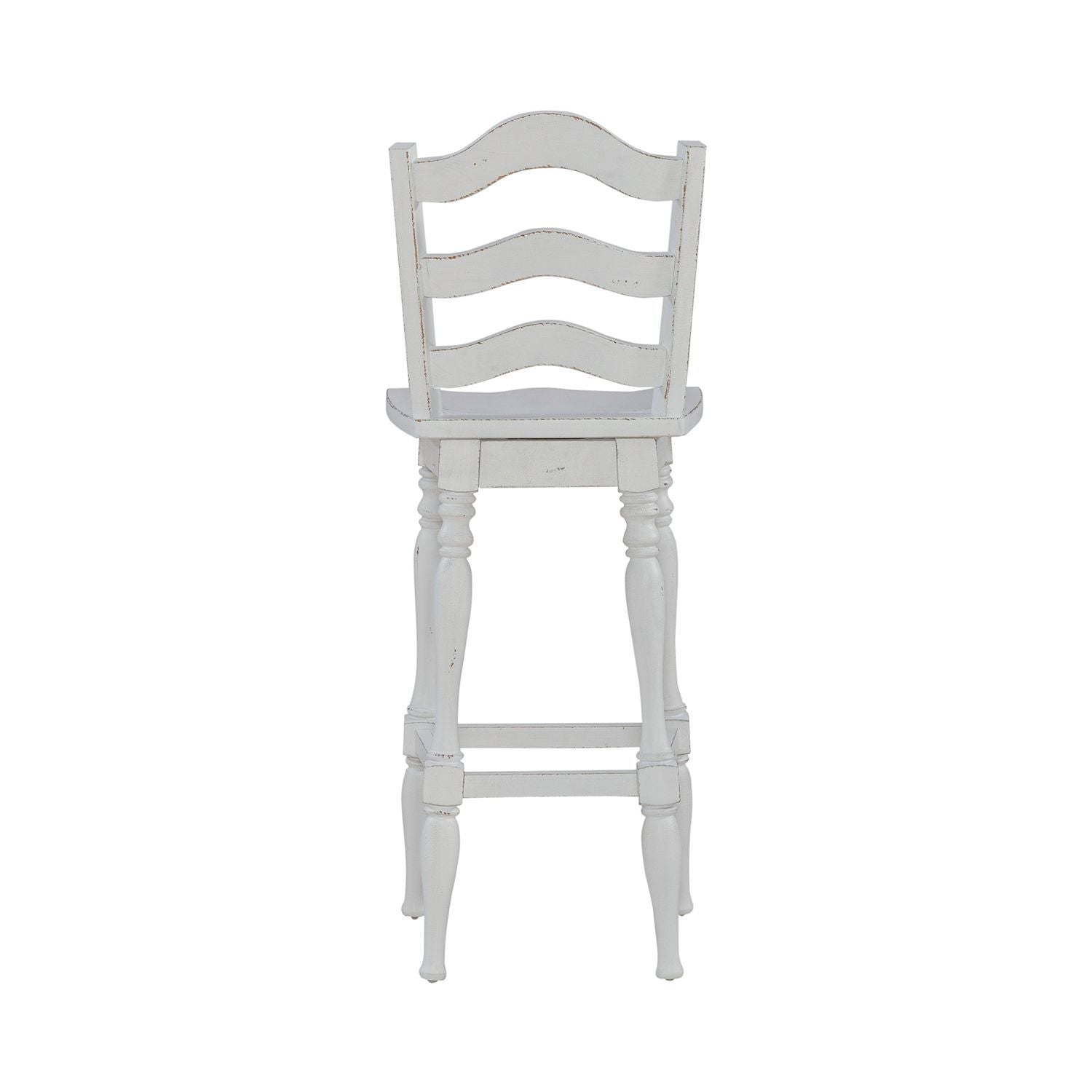 Magnolia Manor - Ladderback Swivel Bar Stool - White