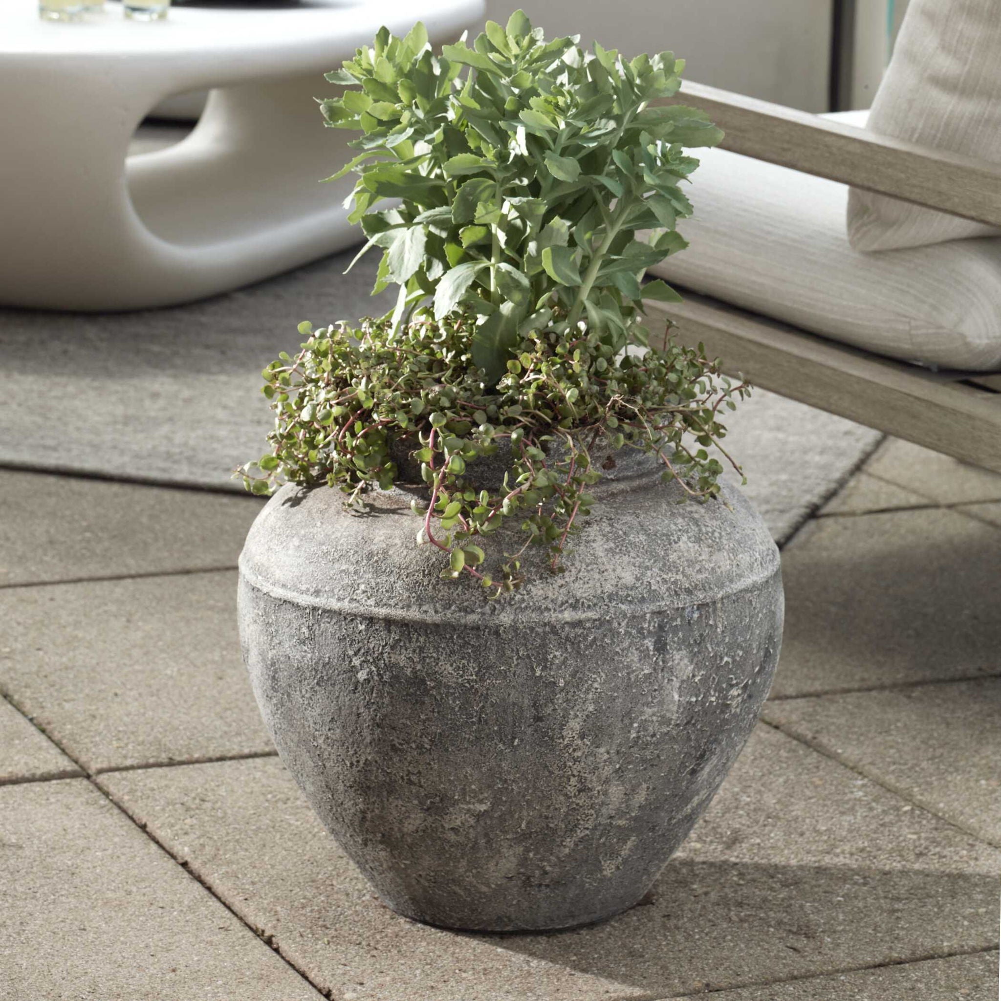 Echoes Of Time - Concrete Outdoor Planter - Dark Gray