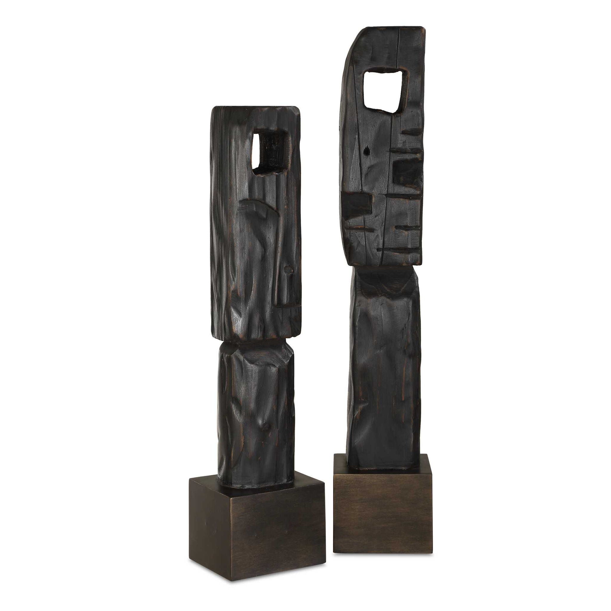 Cipher - Wood Totems (Set of 2) - Black