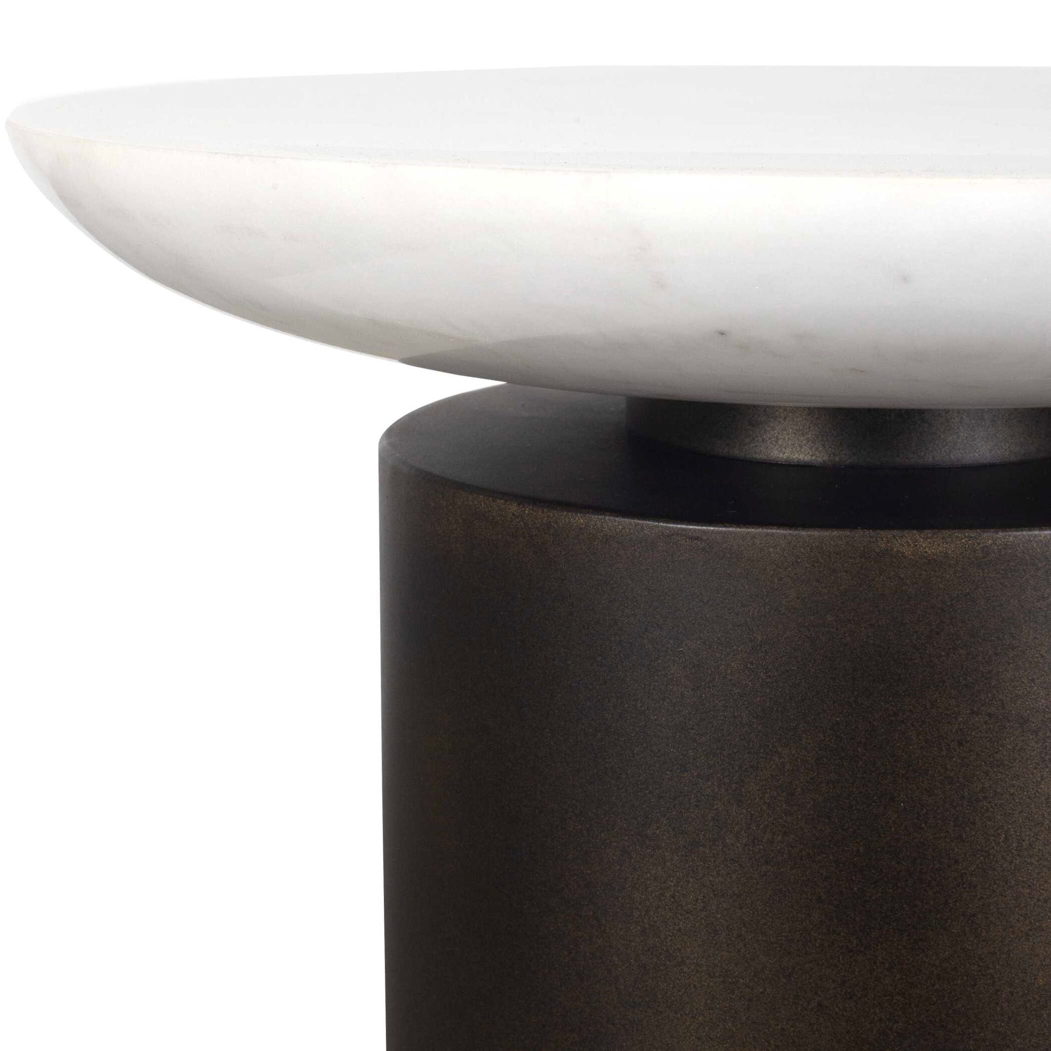 Olso - Outdoor Accent Table - Bronze / White