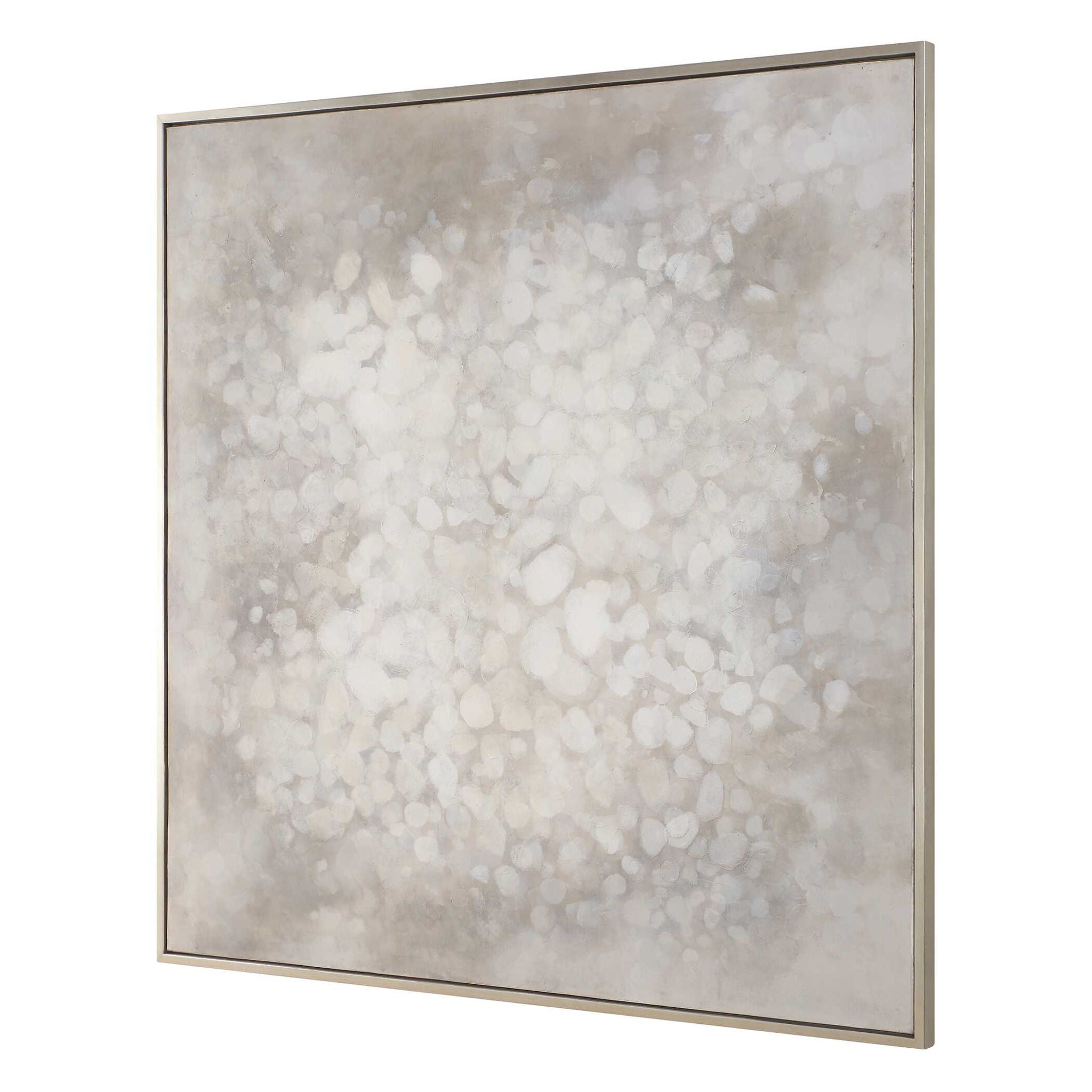 Out Of Focus - Framed Abstract Art - Gold / Gray / White / Woodtone