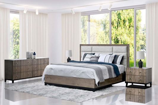 Amish American modern Bed 2A,C/ choice wood finish & fabric