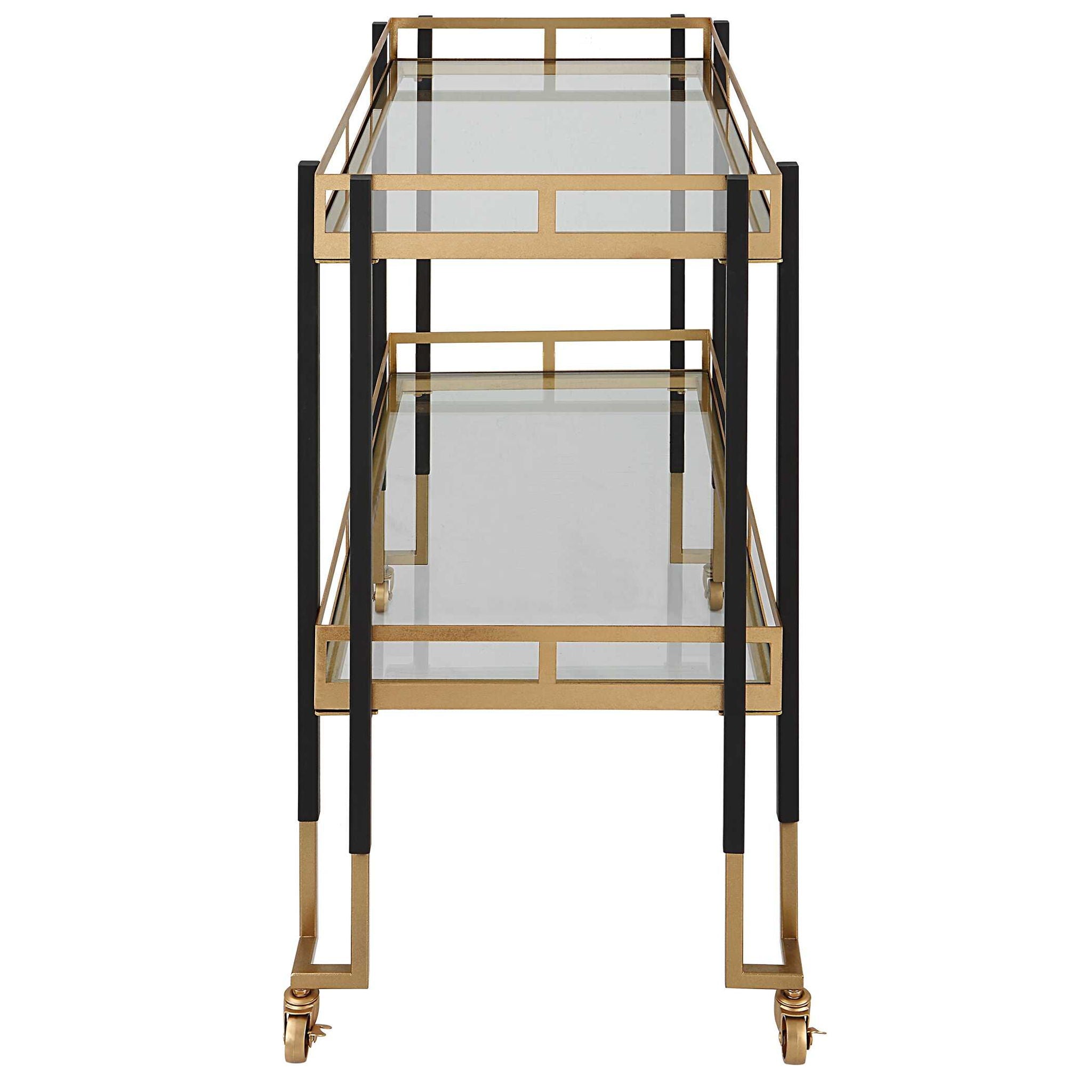 Kentmore - Modern Bar Cart - Gold