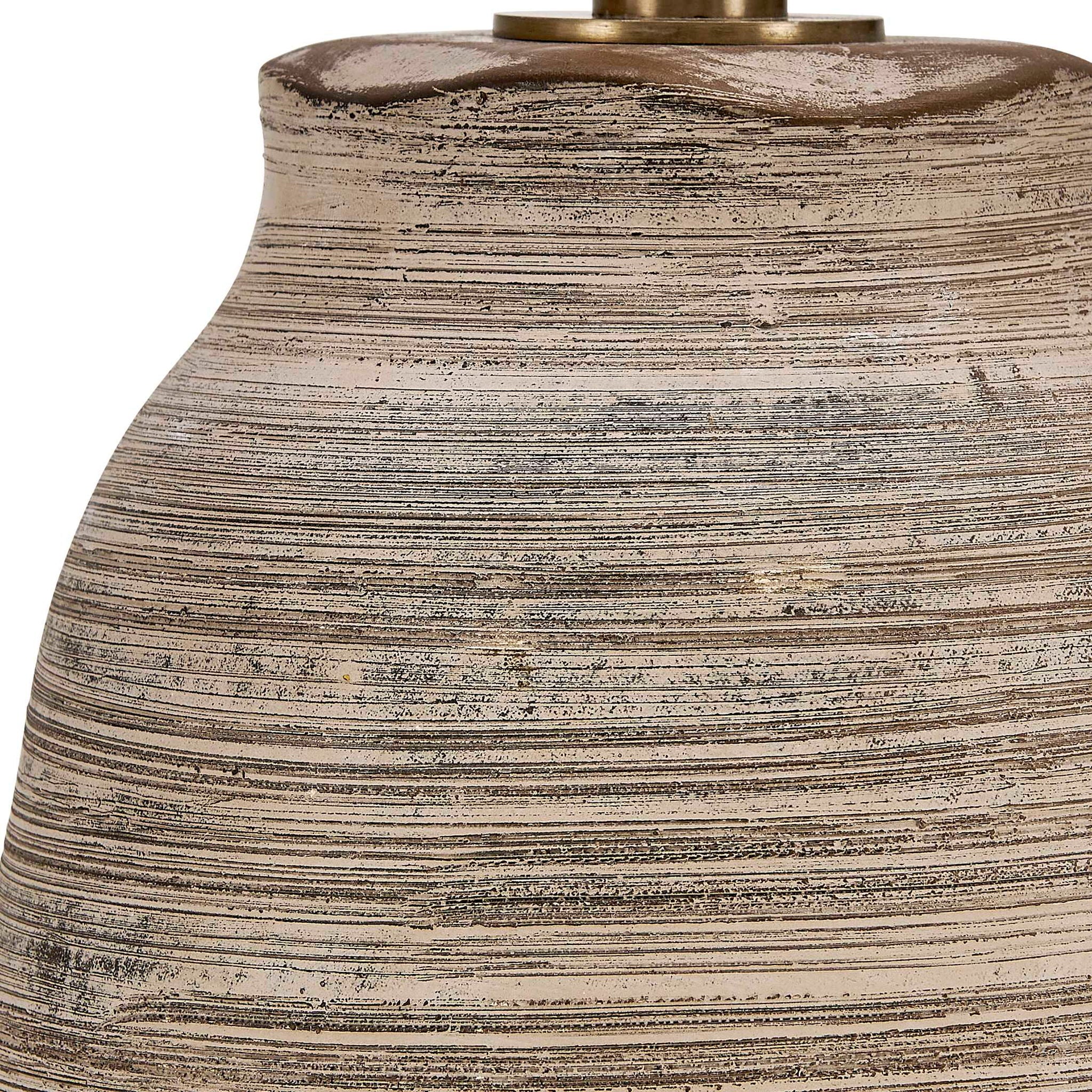 Tonachio - Etched Urn Table Lamp - Brown