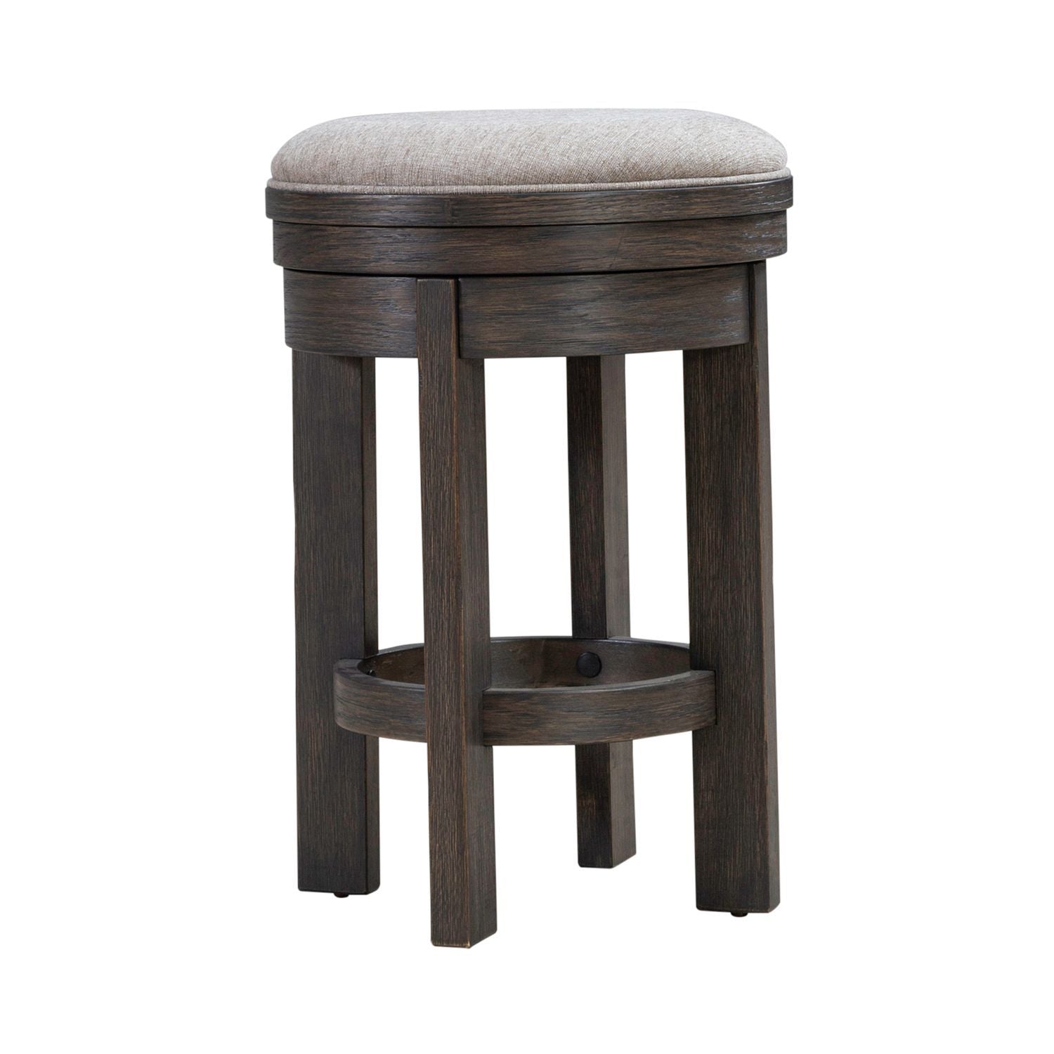 Lennox Hill - Upholstered Swivel Console Stool - Dark Brown