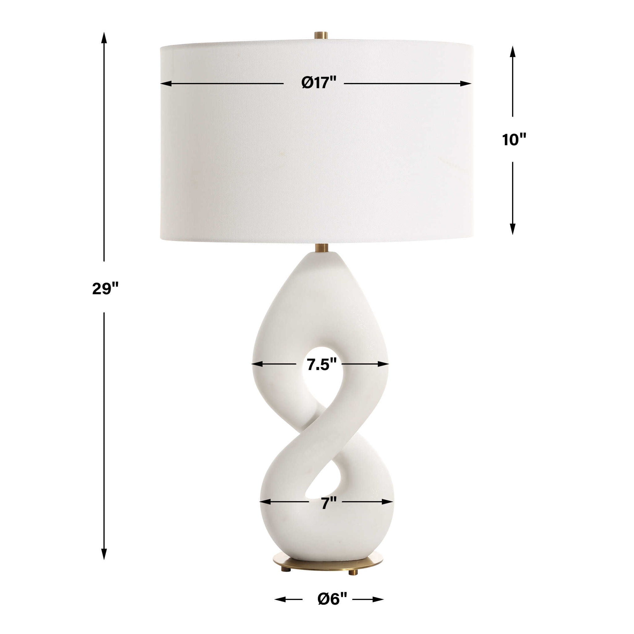 Meridian - Ivory Stone Table Lamp - White