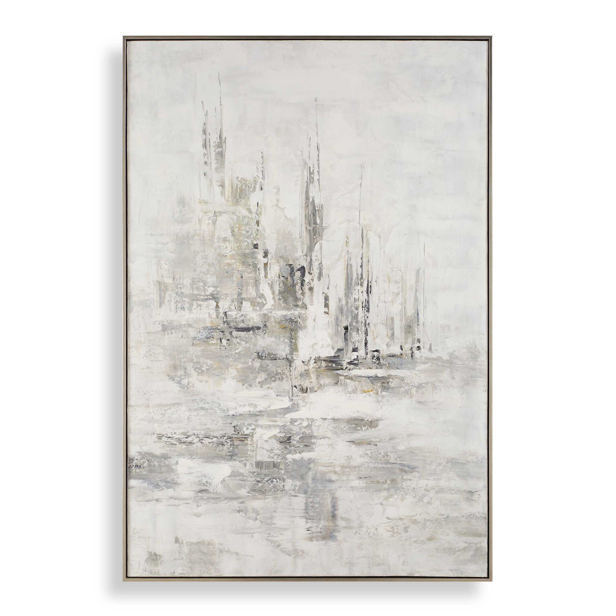 Hours In Silence - Abstract Art - Black / Brown / Gray / White / Woodtone
