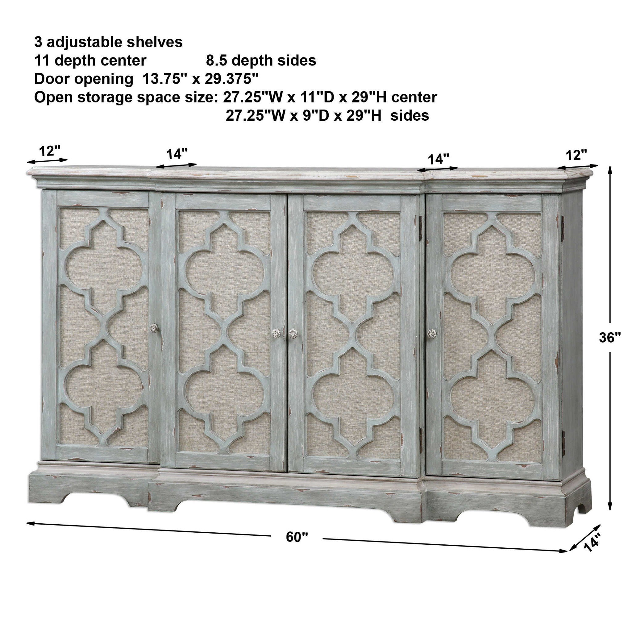 Sophie - 4 Door Cabinet - Gray