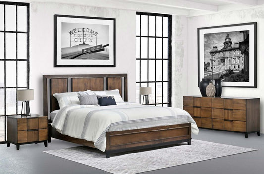 Amish Bedroom set 4D/choice of wood finish & fabric