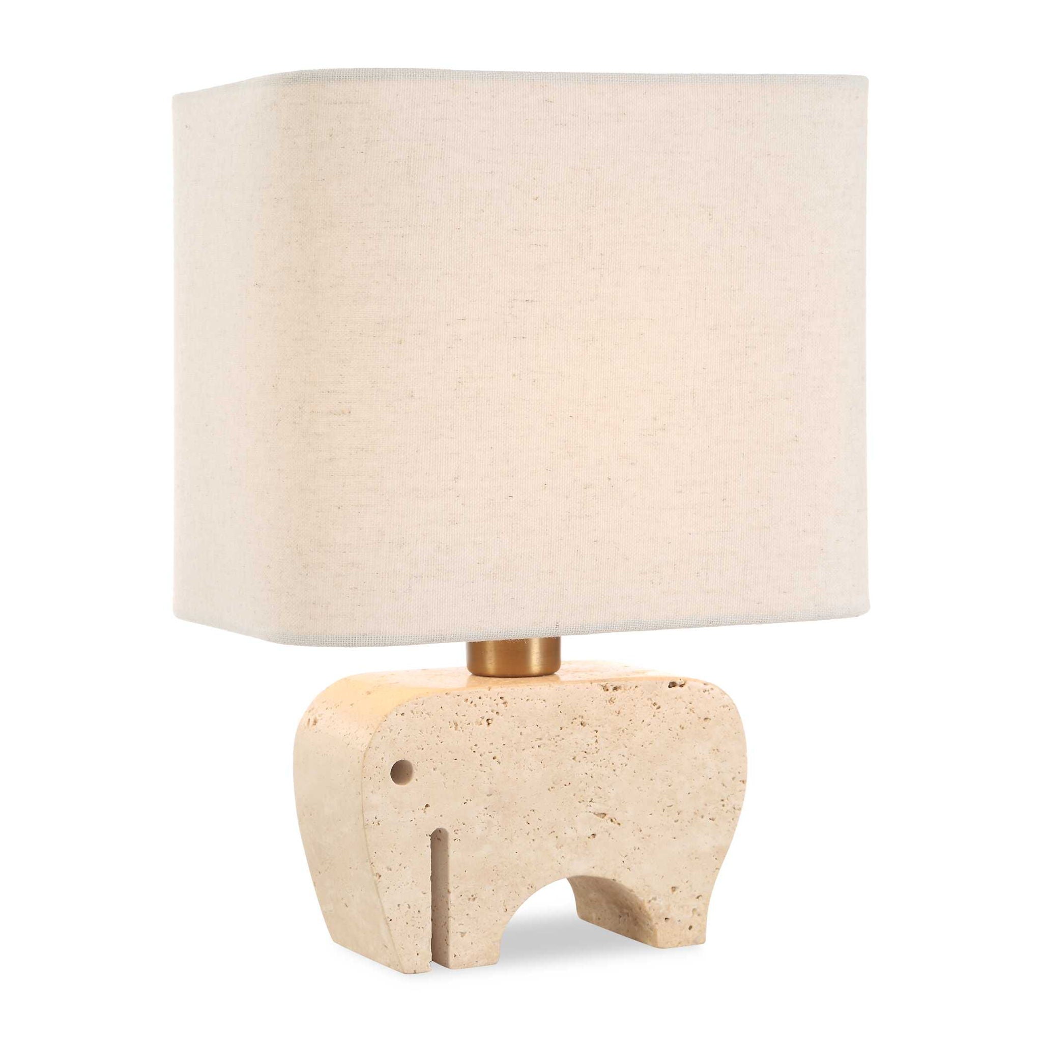 Tusk - Travertine Accent Lamp - Beige