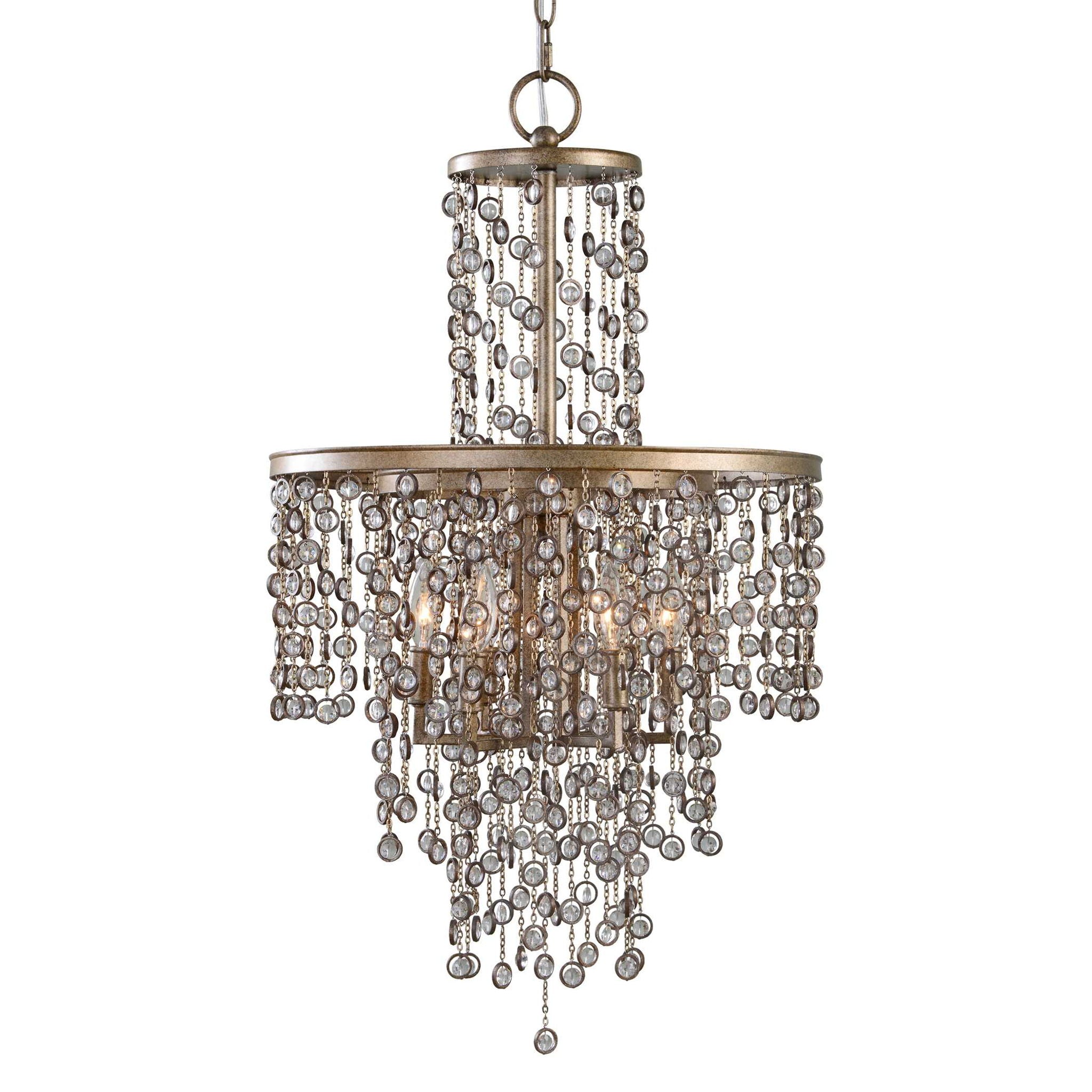 Valka - 6 Light Crystal Chandelier - Light Brown