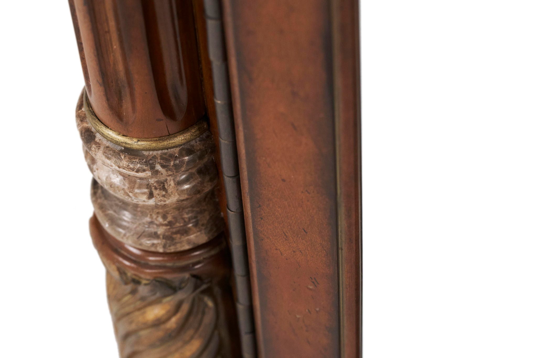 Villa Valencia - Accent Floor Wall Mirror With Storage - Classic Chestnut