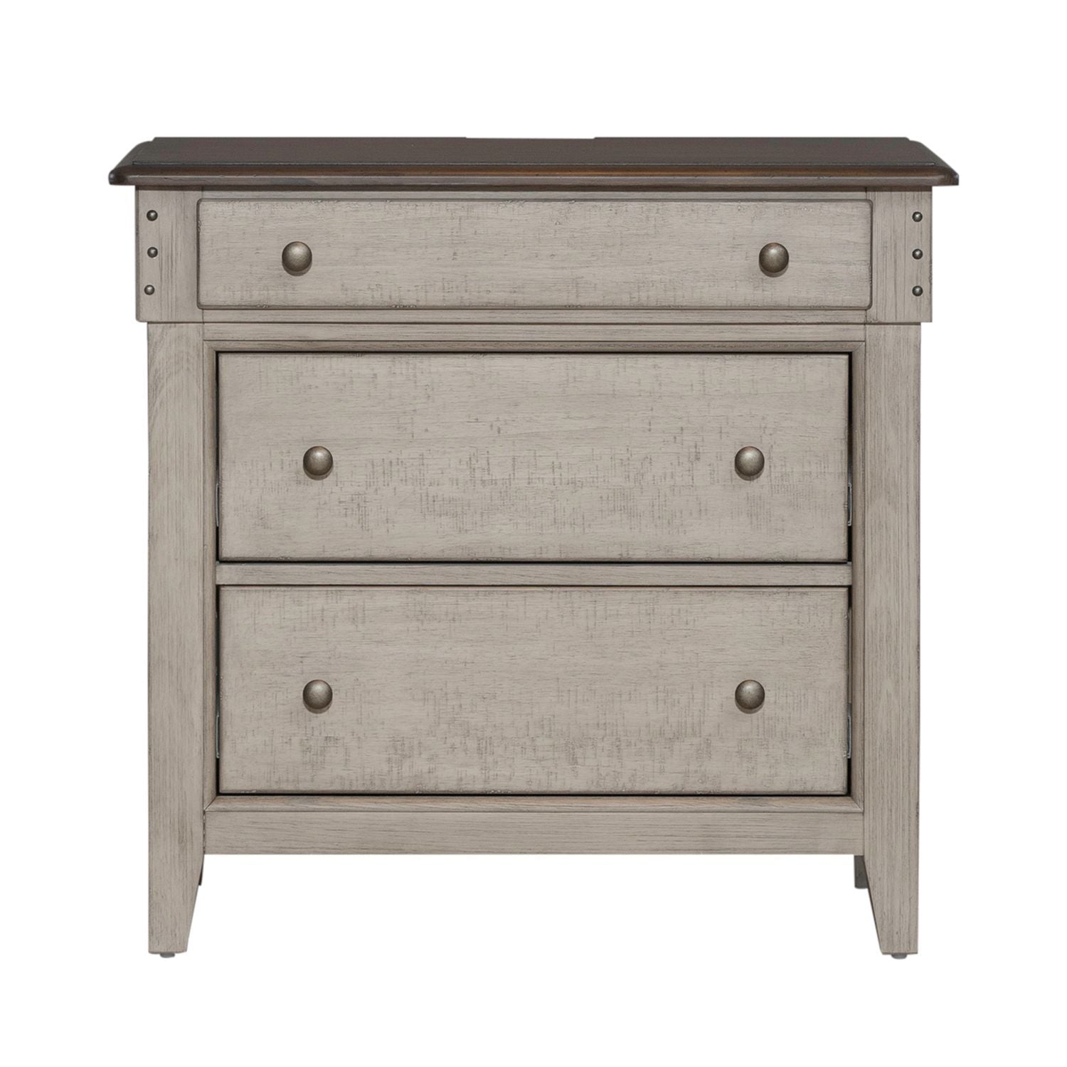 Ivy Hollow - 3 Drawer Bedside Chest With Charging Station - White