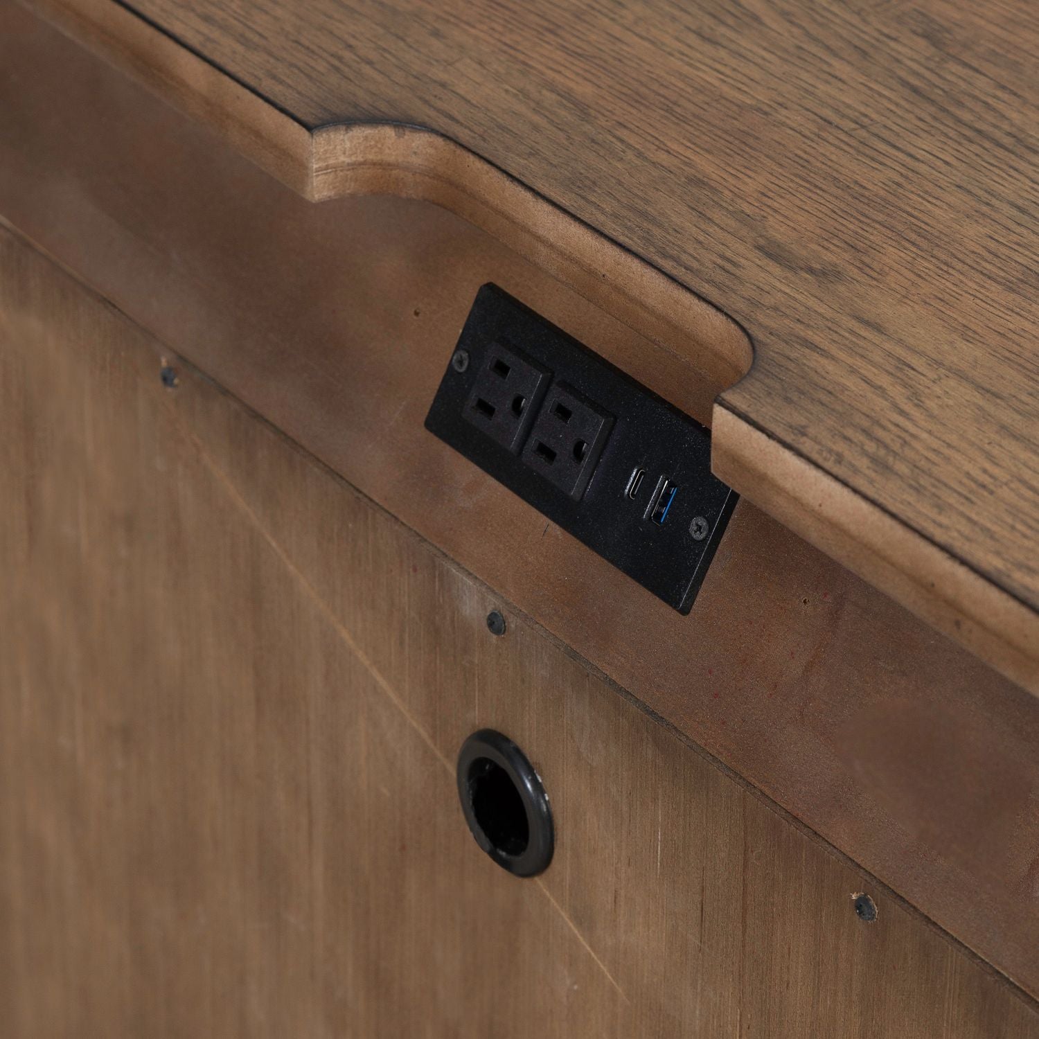 Carolina Park - 2 Door Bedside Chest With Charging Station - Brown