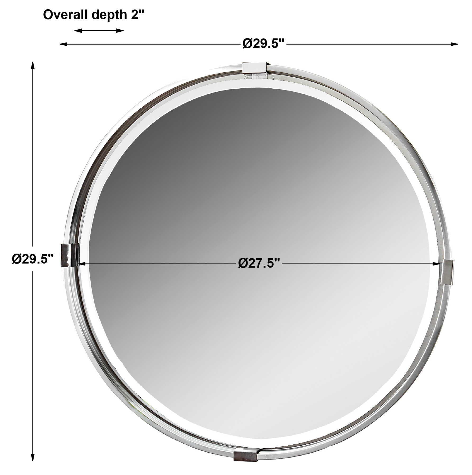 Tazlina - Round Mirror - Brushed Nickel