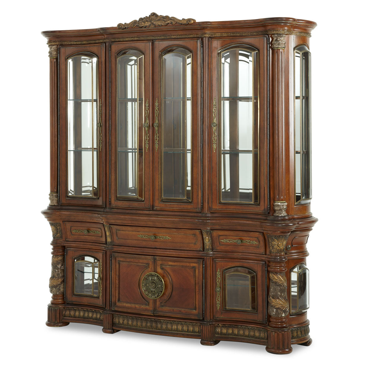 Villa Valencia China Cabinet - Classic Chestnut