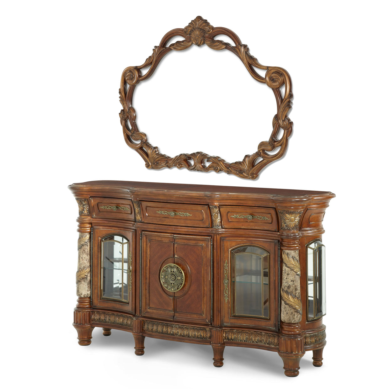 Villa Valencia Sideboard with Mirror - Classic Chestnut