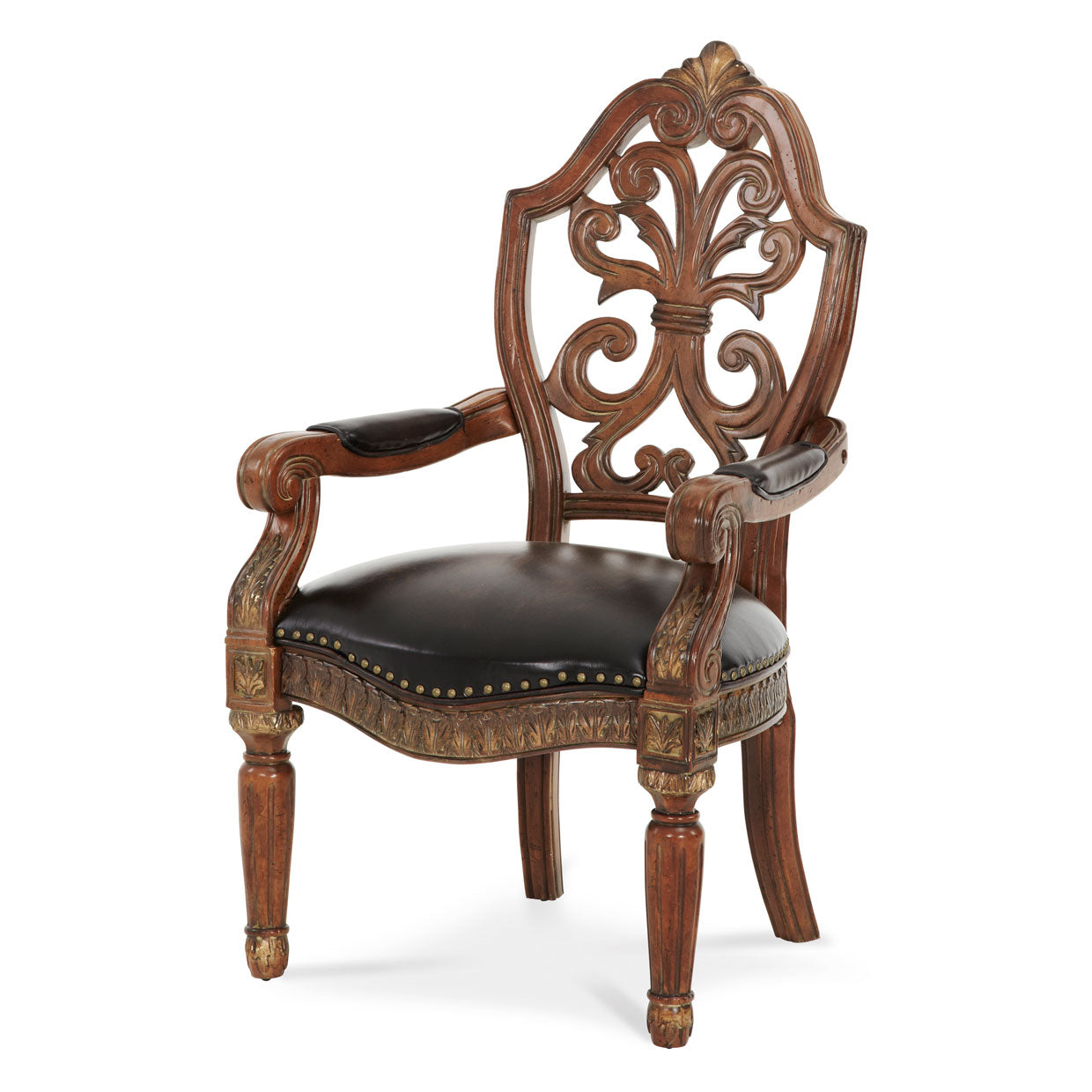Villa Valencia Pull-up Desk Arm Chair - Classic Chestnut