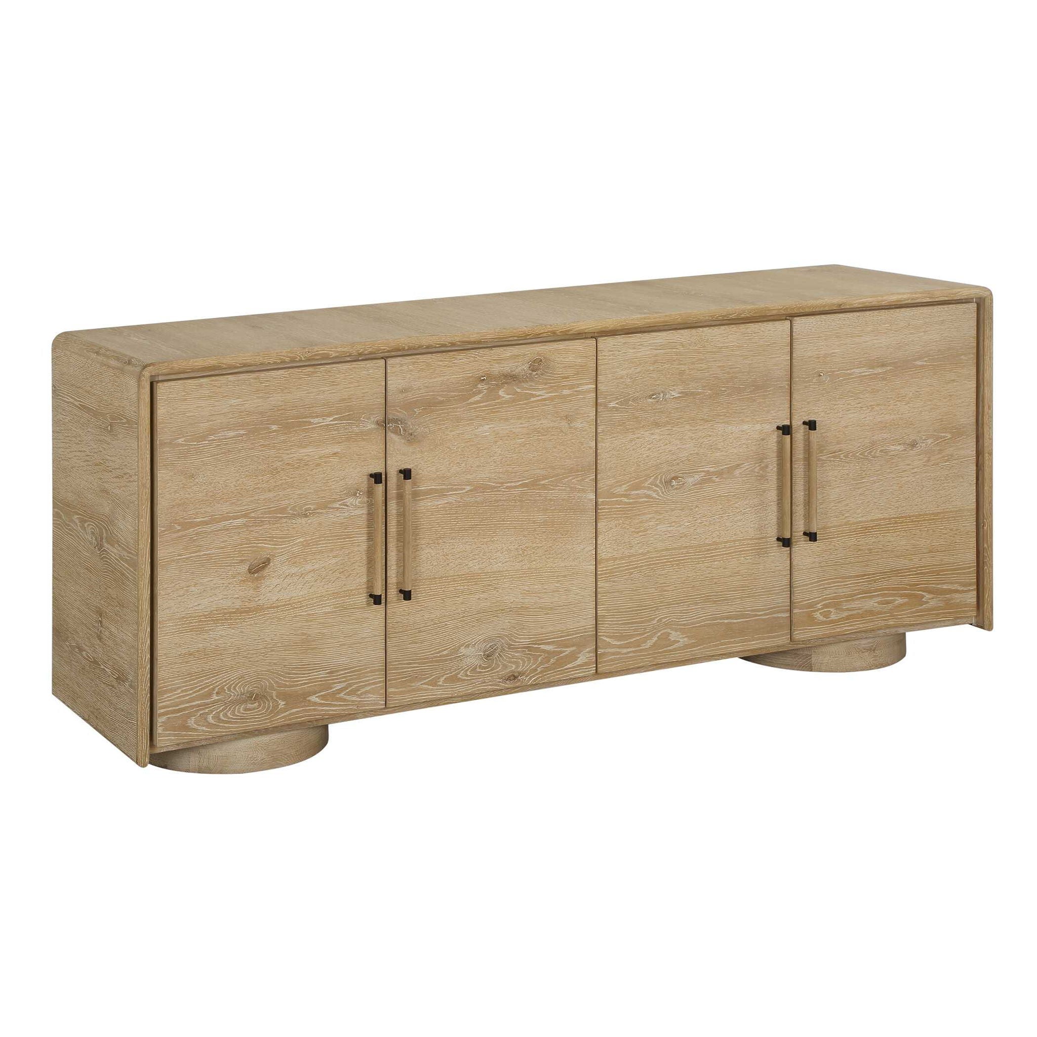 Evanston - 4 Door Natural Oak Cabinet - Woodtone