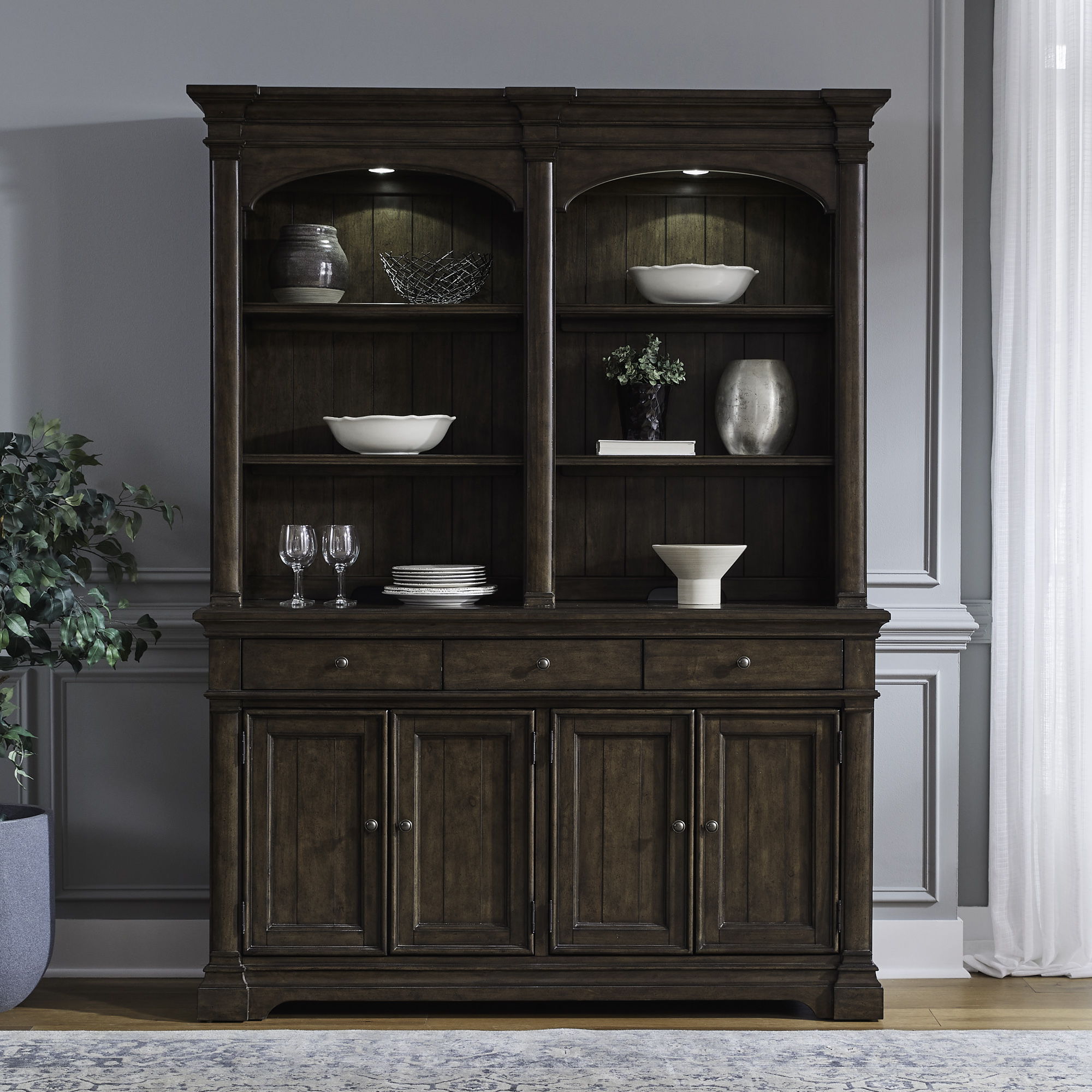 Arden Road - Hutch & Buffet - Satin Cherry