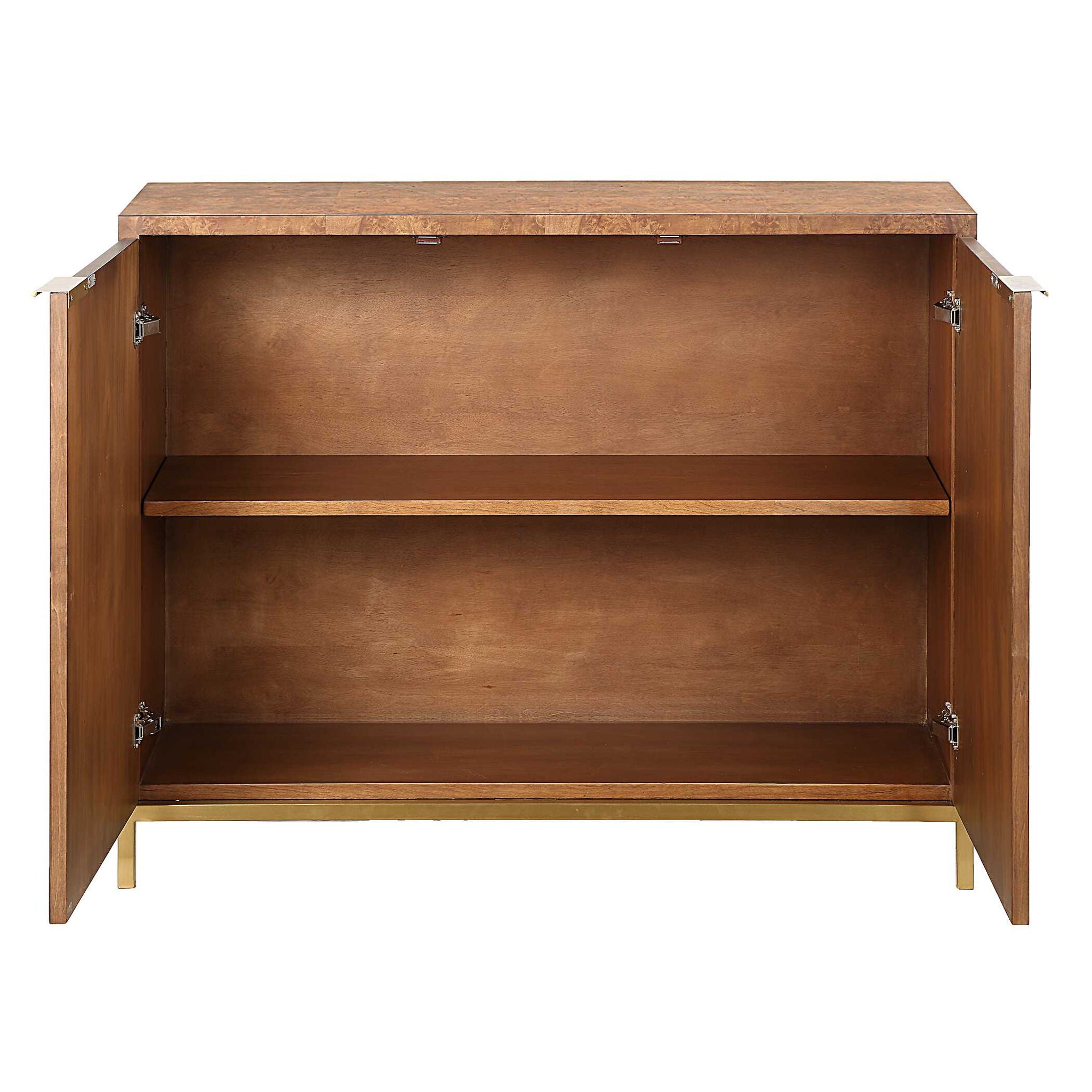 Jethro - Burl 2 Door Cabinet - Woodtone