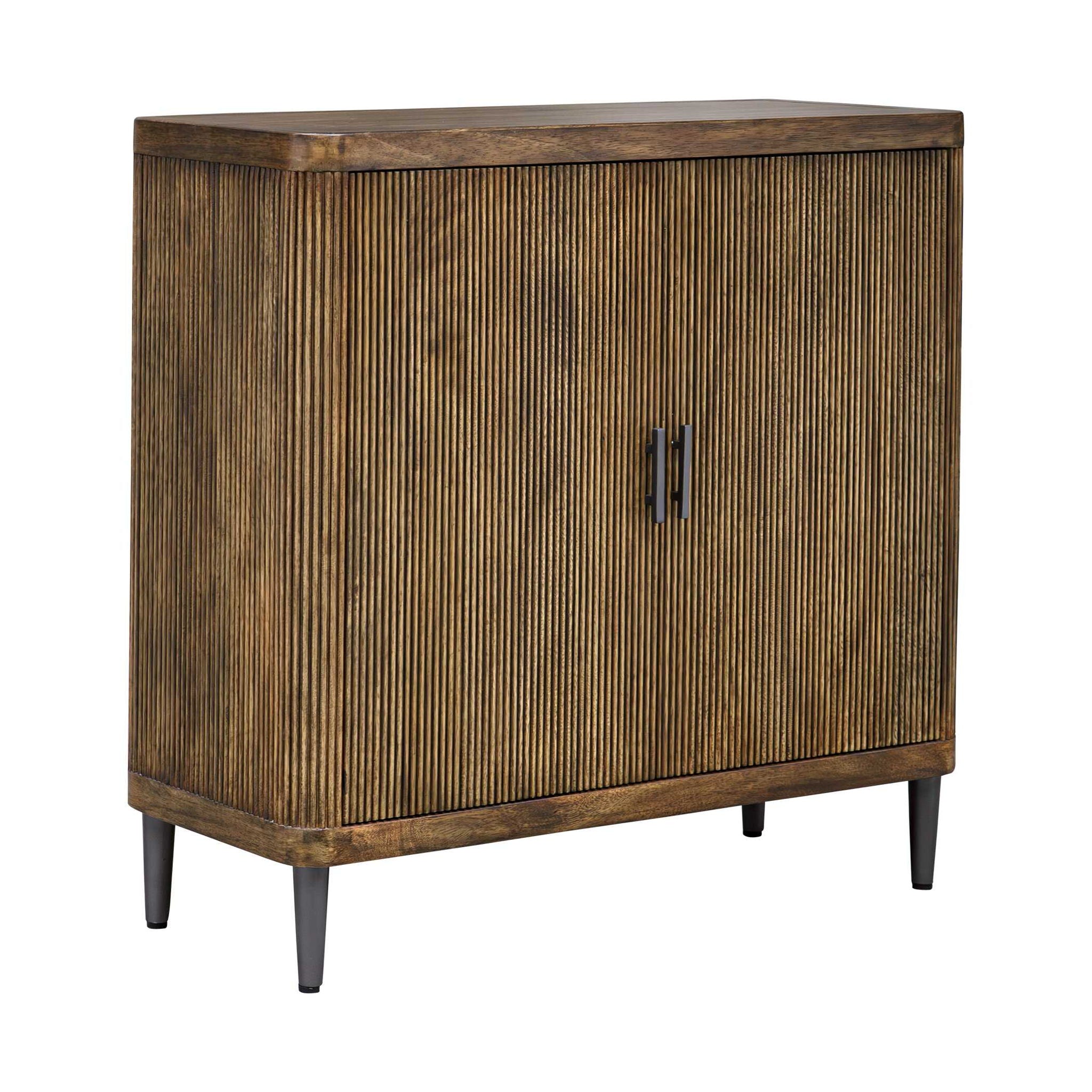 Pinstripe - 2 Door Cabinet - Dark Brown