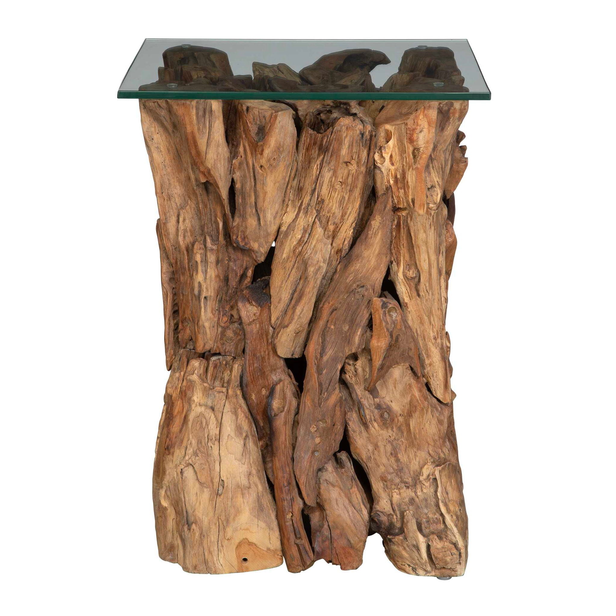 Rozel - Teak Wood End Table - Light Brown