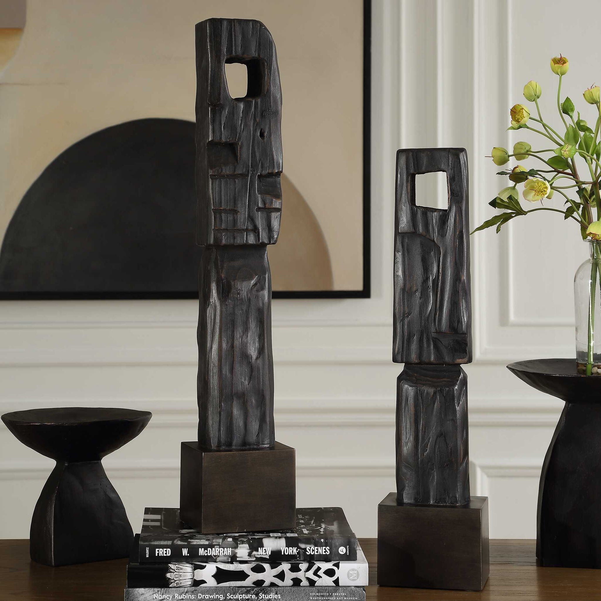 Cipher - Wood Totems (Set of 2) - Black