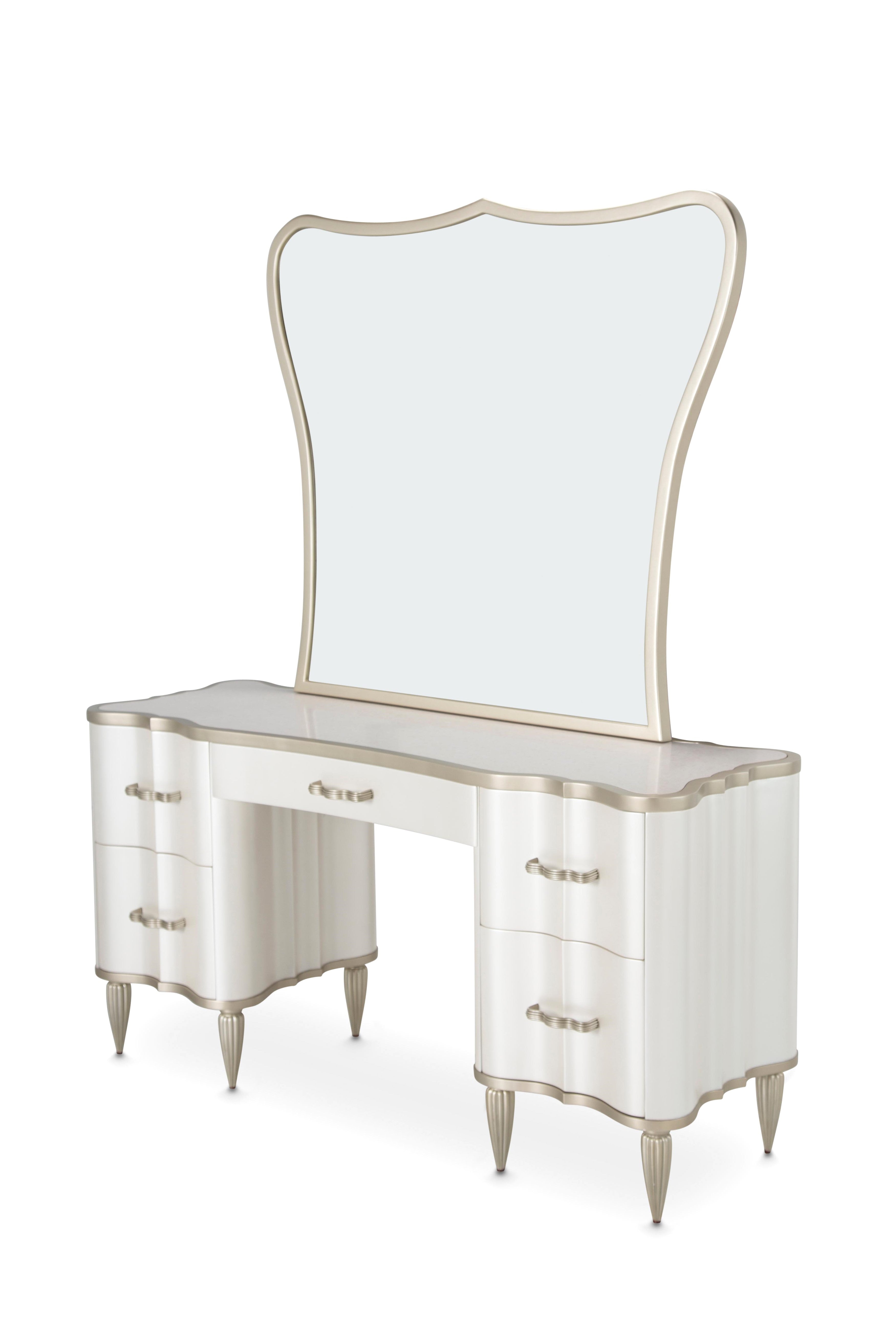 London Place Vanity with Mirror - Creamy Pearl