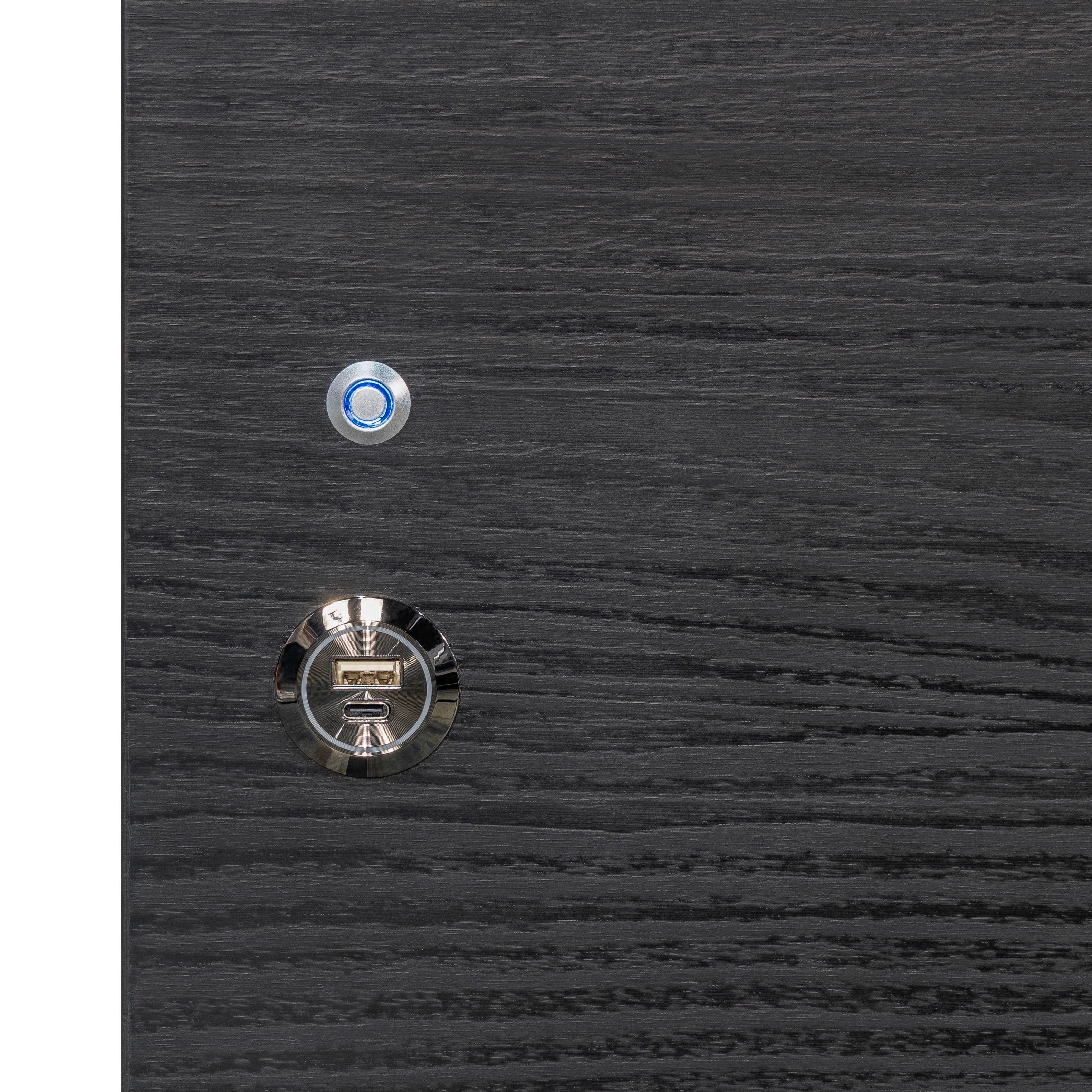 Kayner Queen Bed with LED Lights - Charcoal