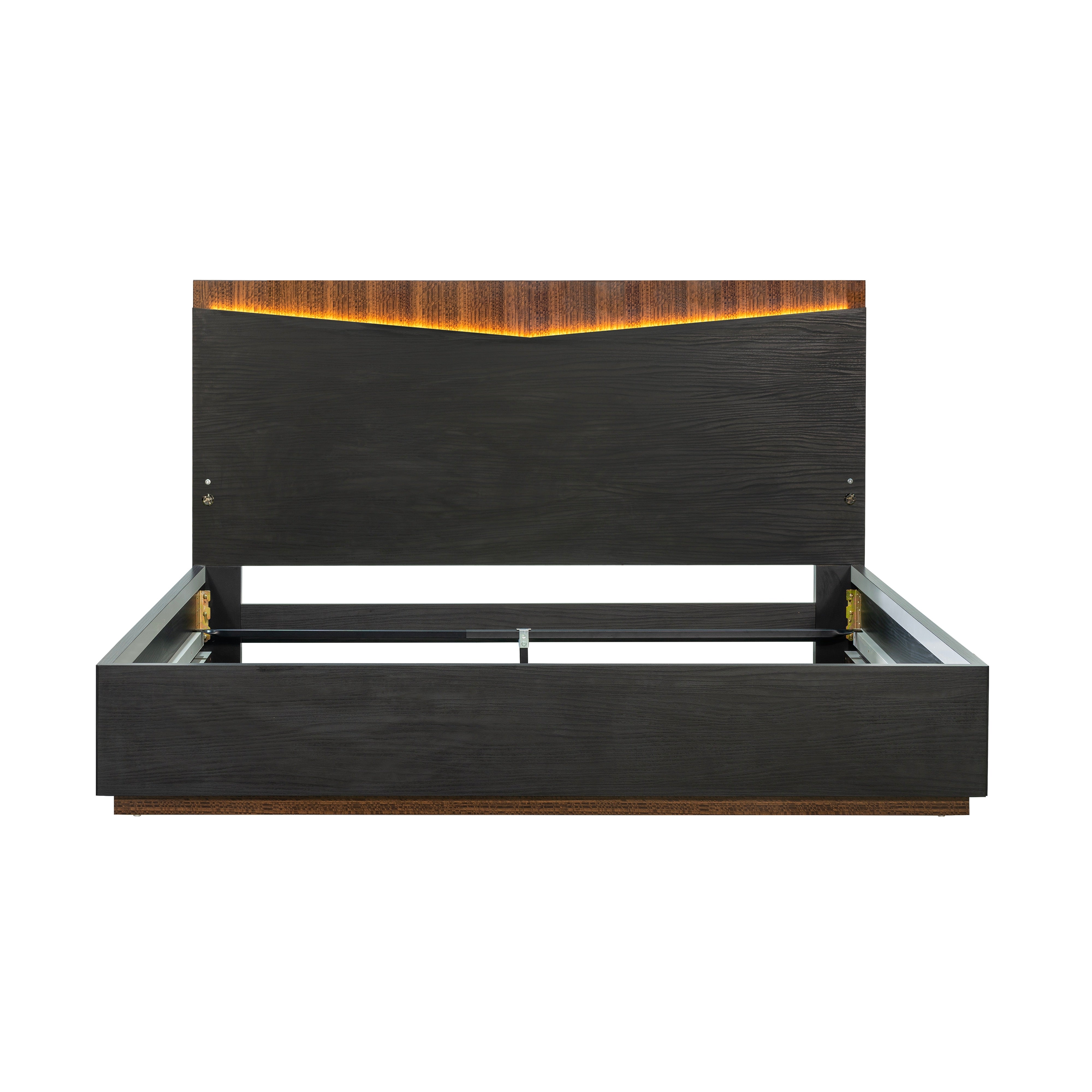 Kayner Eastern King Bed with LED Lights - Charcoal