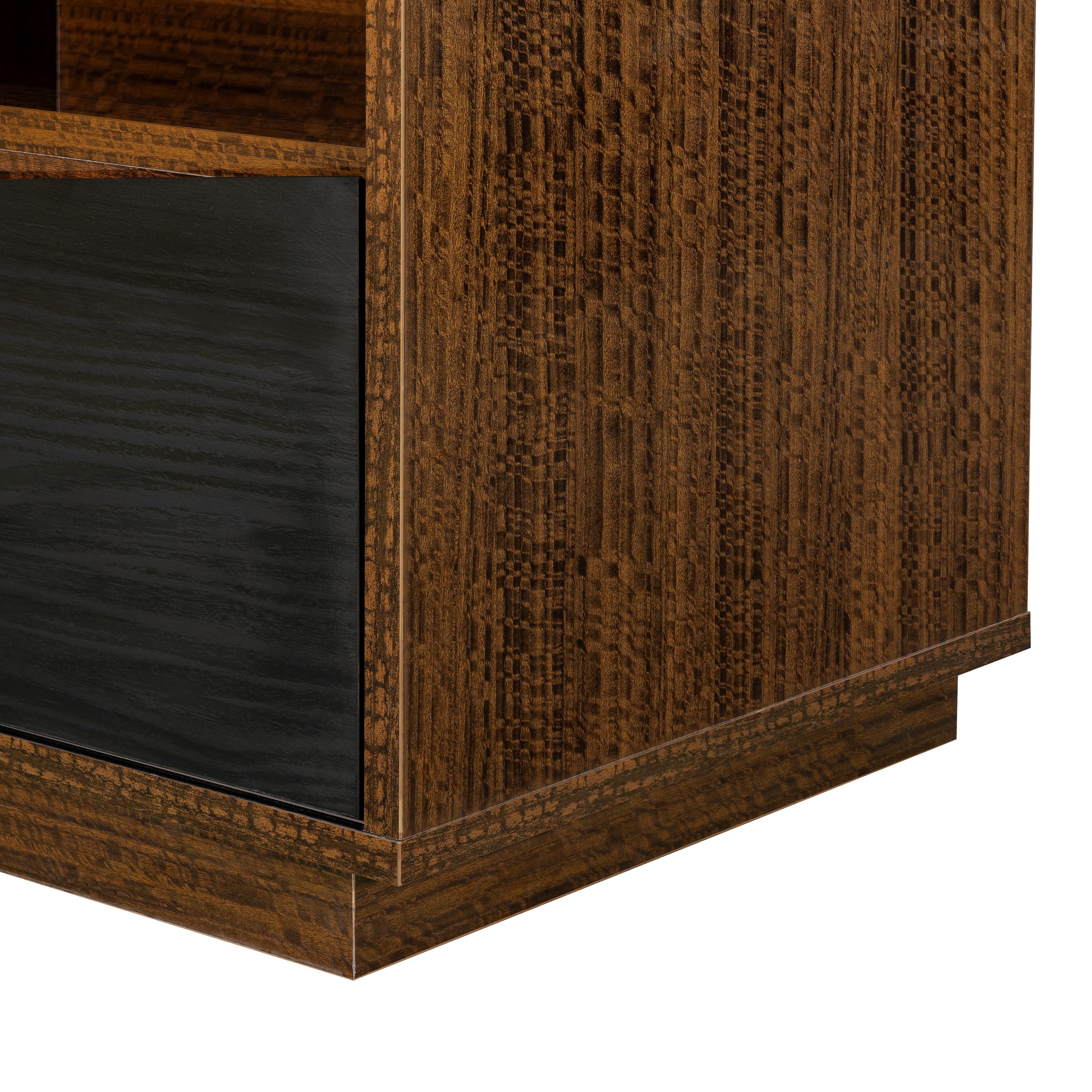 Kayner 1-Drawer Nightstand with LED Lights - Charcoal