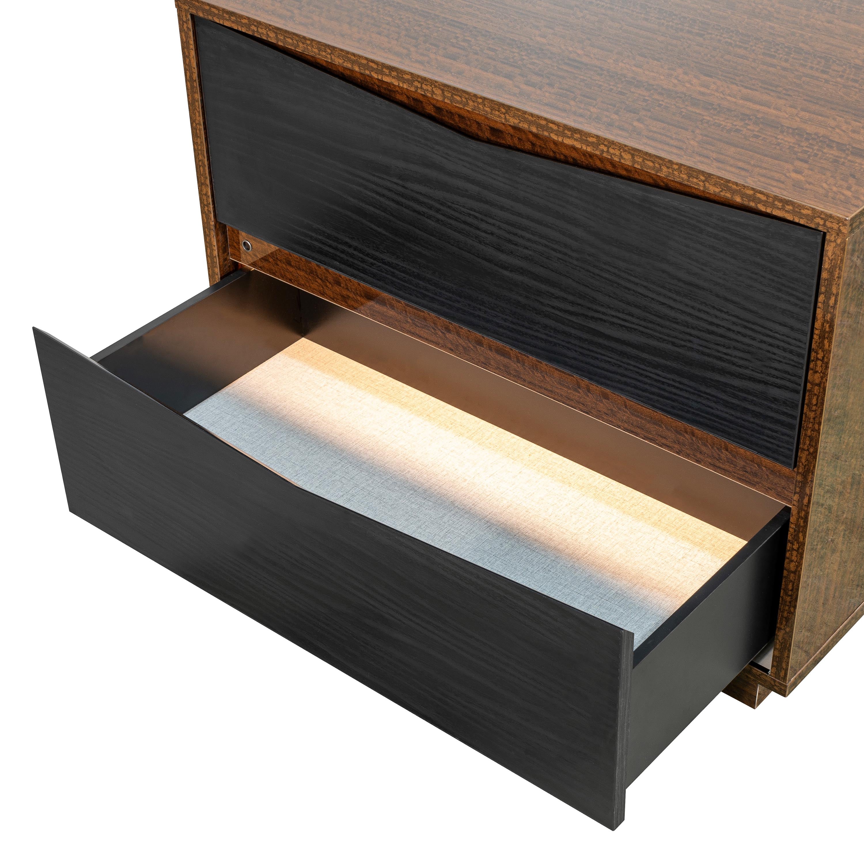 Kayner 2-Drawer Nightstand - Charcoal