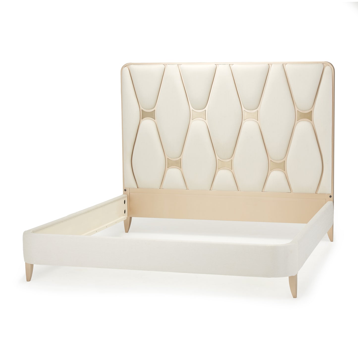 La Rachelle Cal. King Upholstered Panel Bed - Champagne