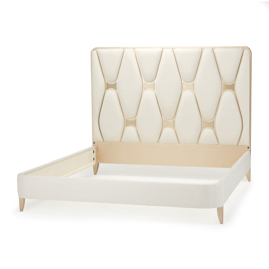 La Rachelle Eastern King Upholstered Panel Bed - Champagne