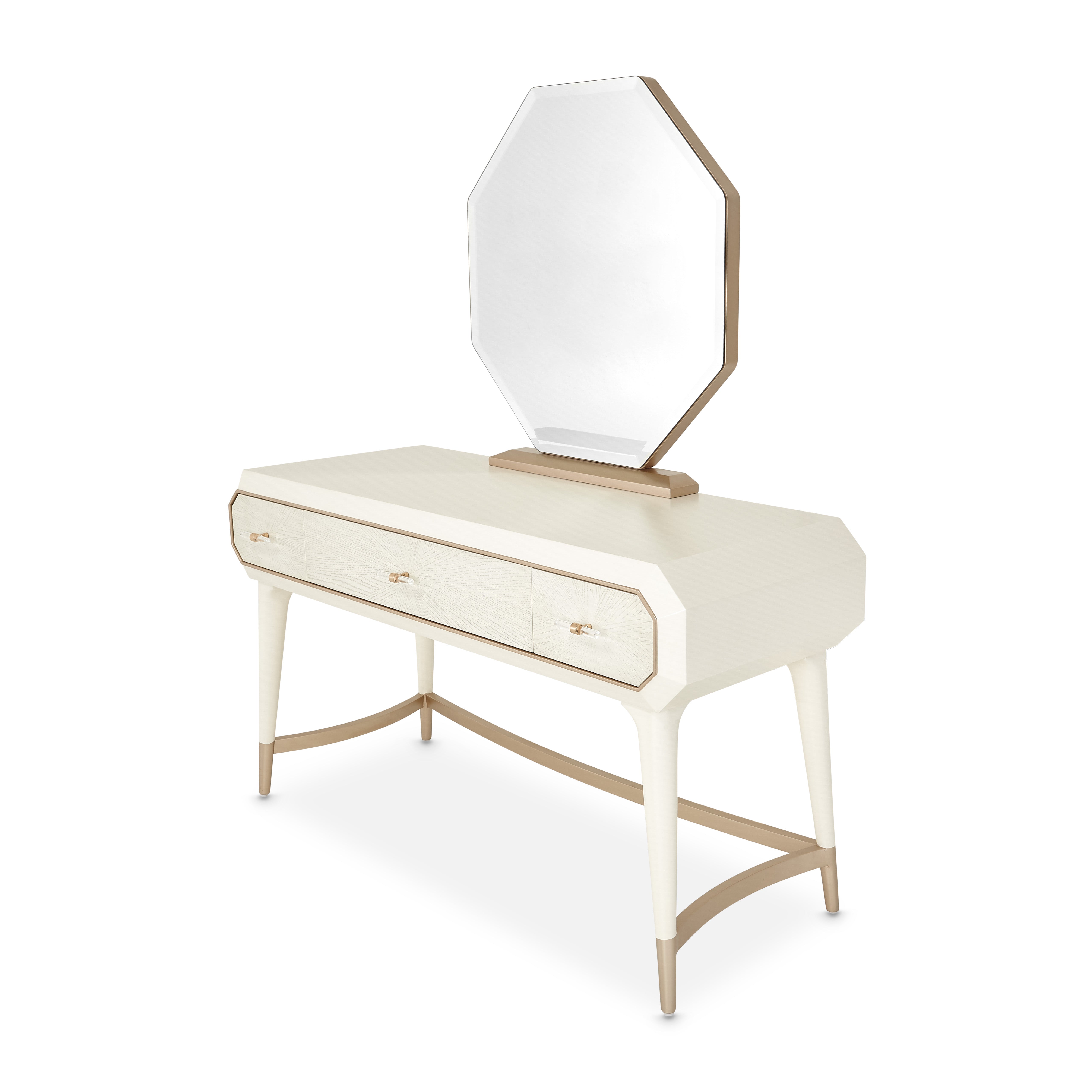 La Rachelle Vanity with Mirror - Champagne