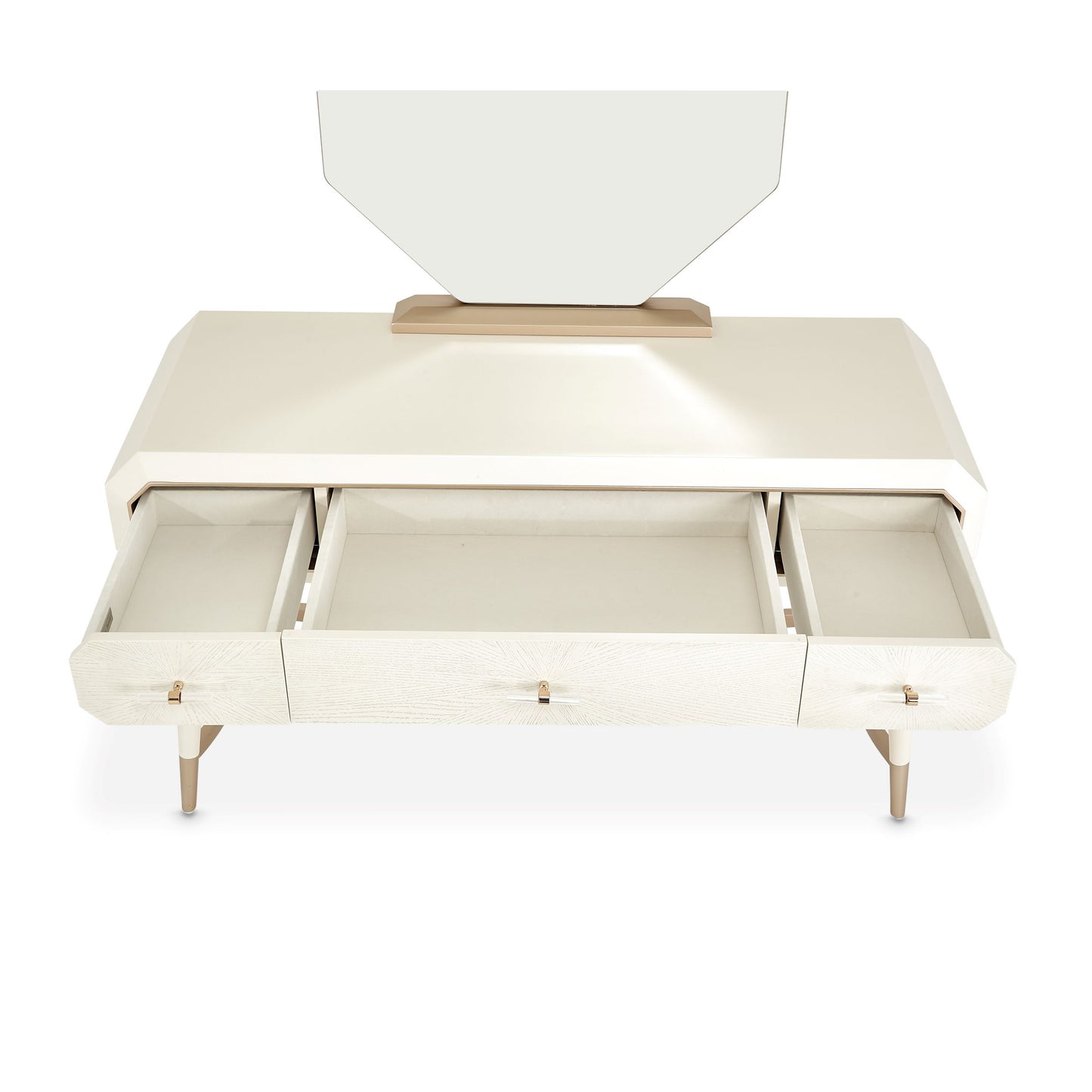 La Rachelle Vanity with Mirror - Champagne