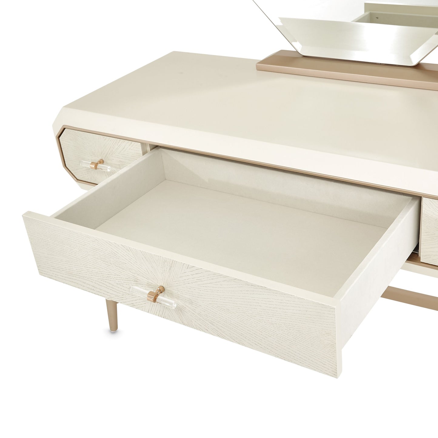 La Rachelle Vanity with Mirror - Champagne