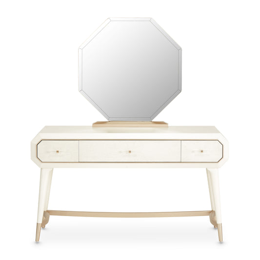 La Rachelle Vanity Set with Mirror & Chair - Champagne