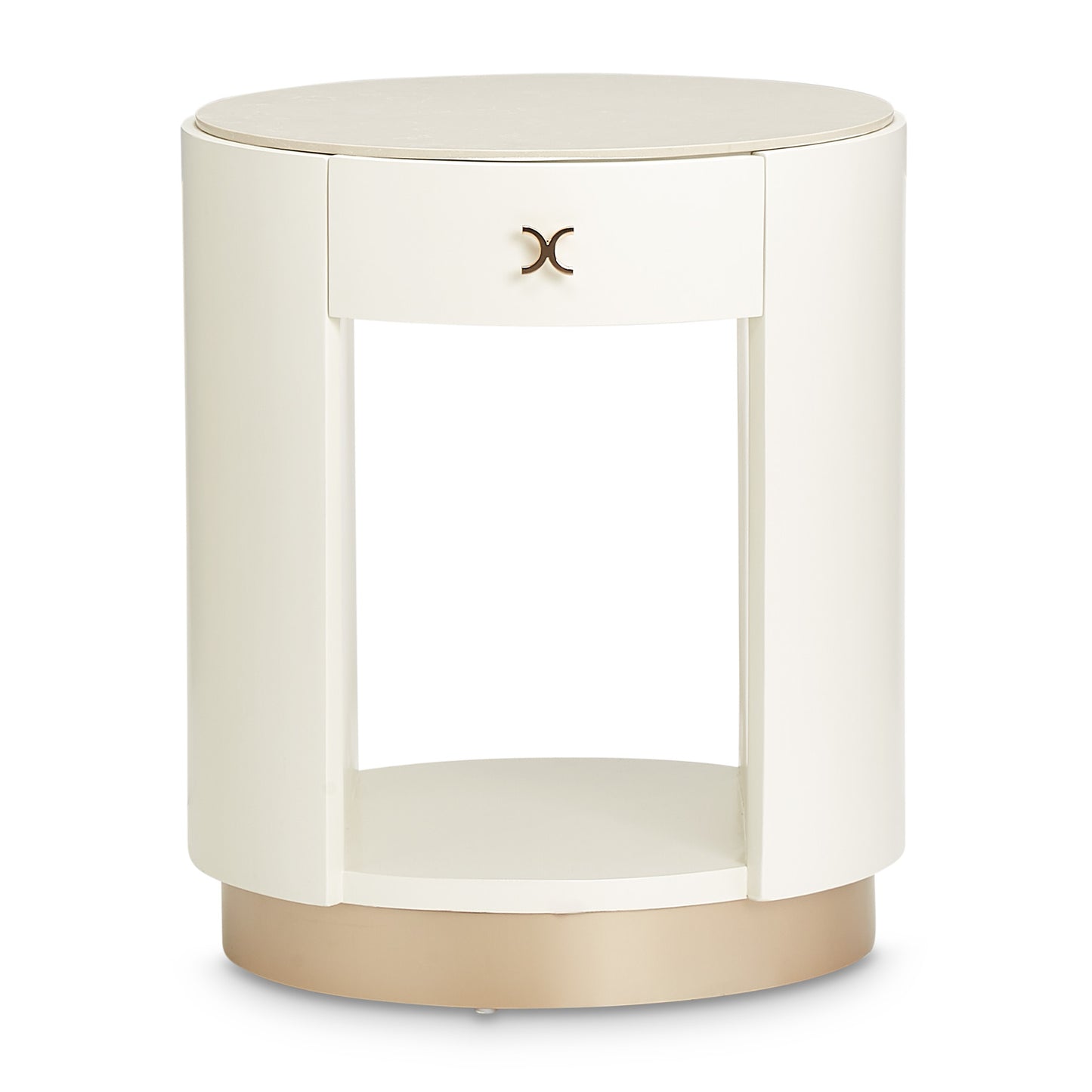 La Rachelle Round End Table - Champagne