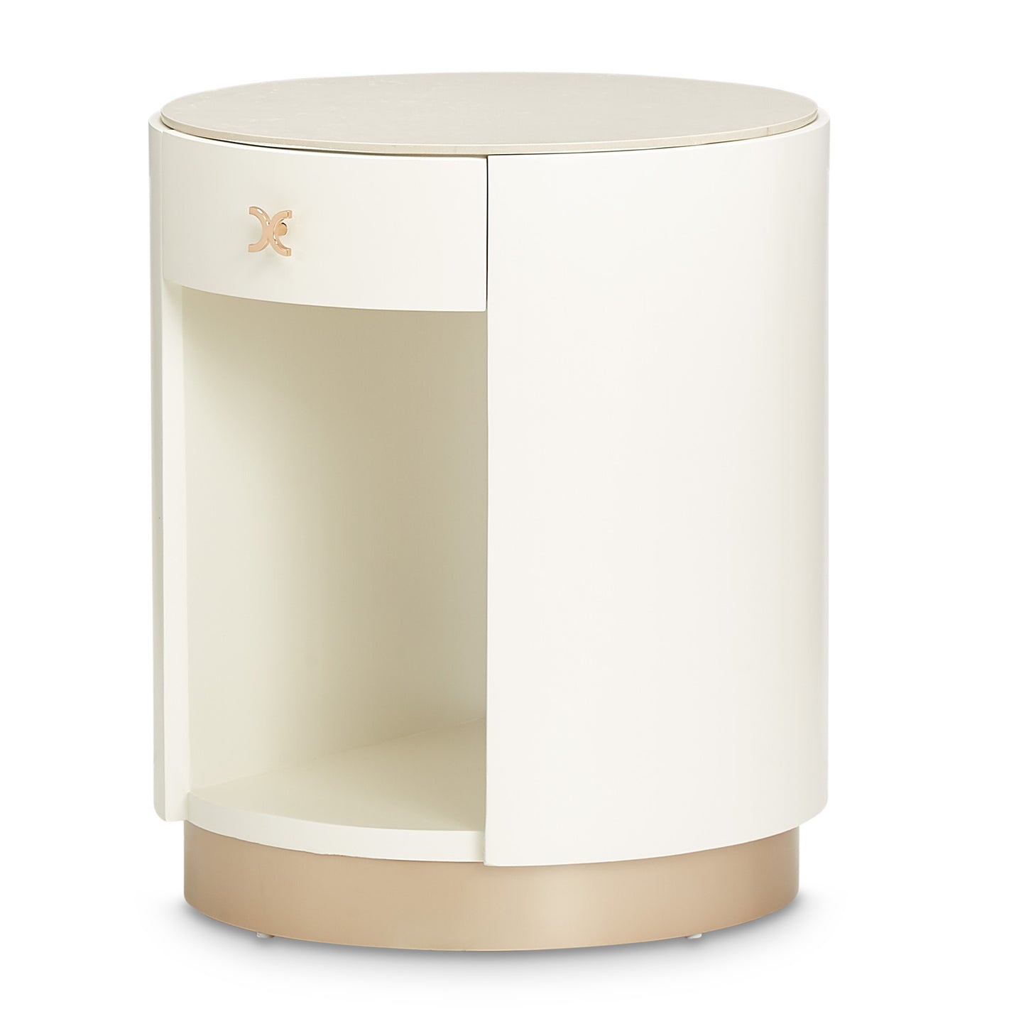 La Rachelle Round End Table - Champagne