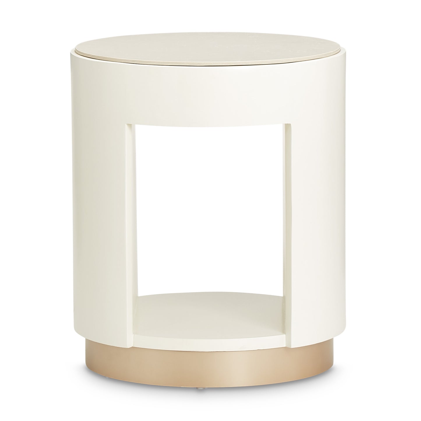 La Rachelle Round End Table - Champagne