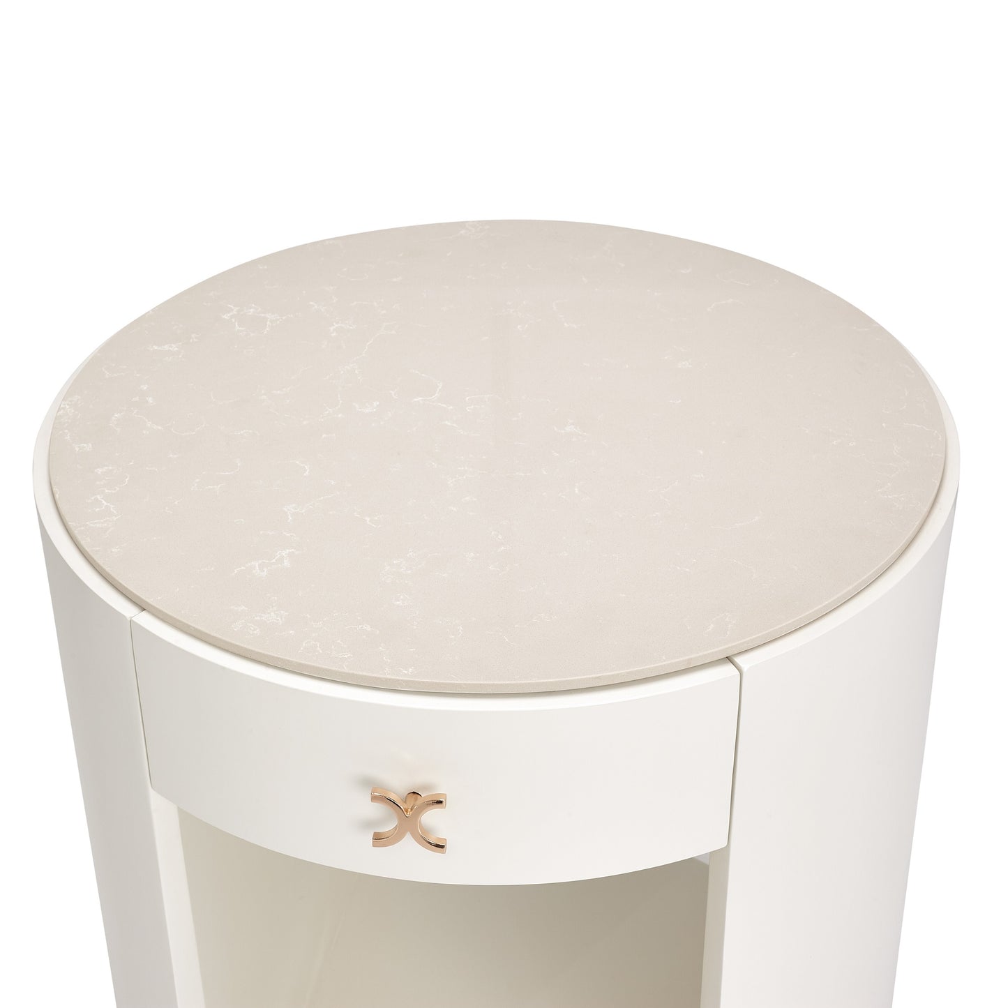 La Rachelle Round End Table - Champagne